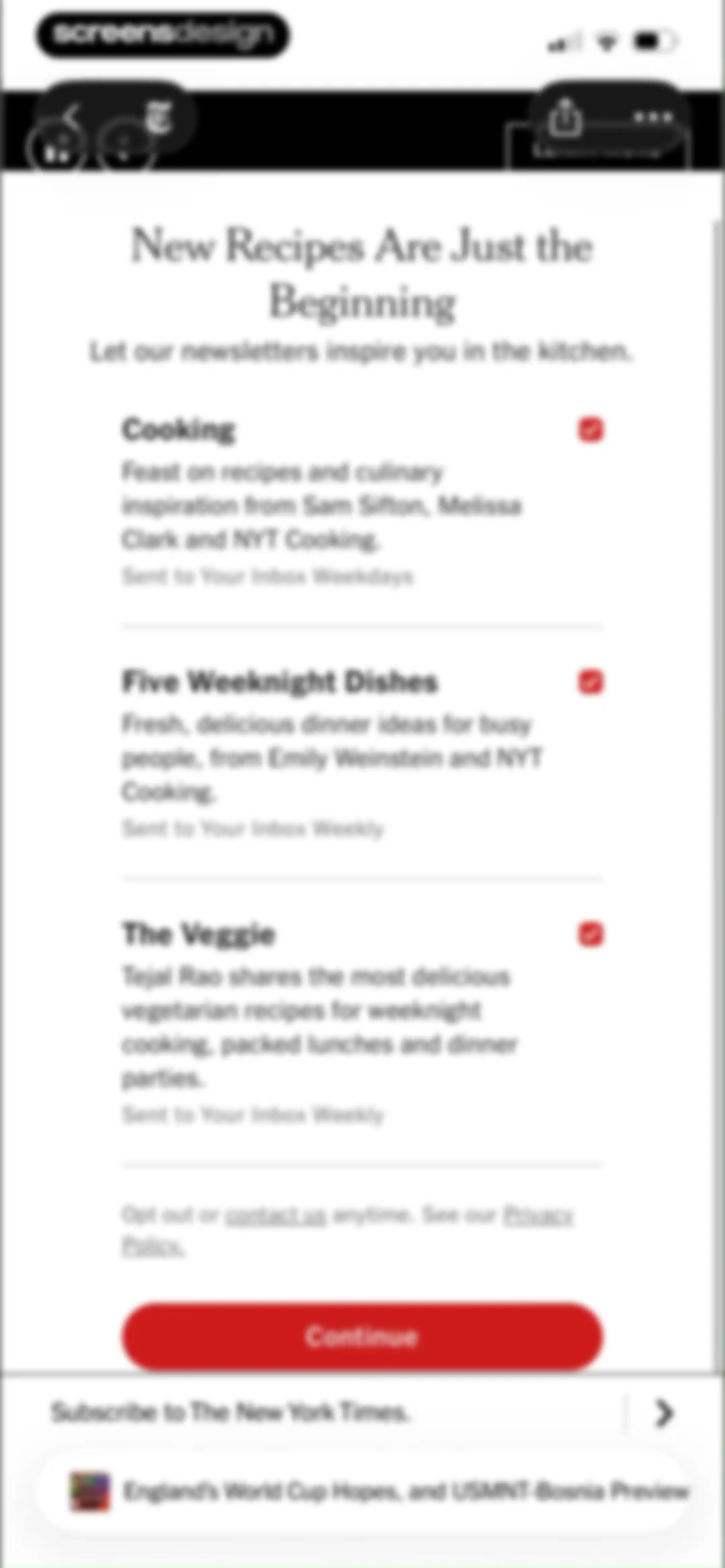 NYTimes: US and Global News screen 53