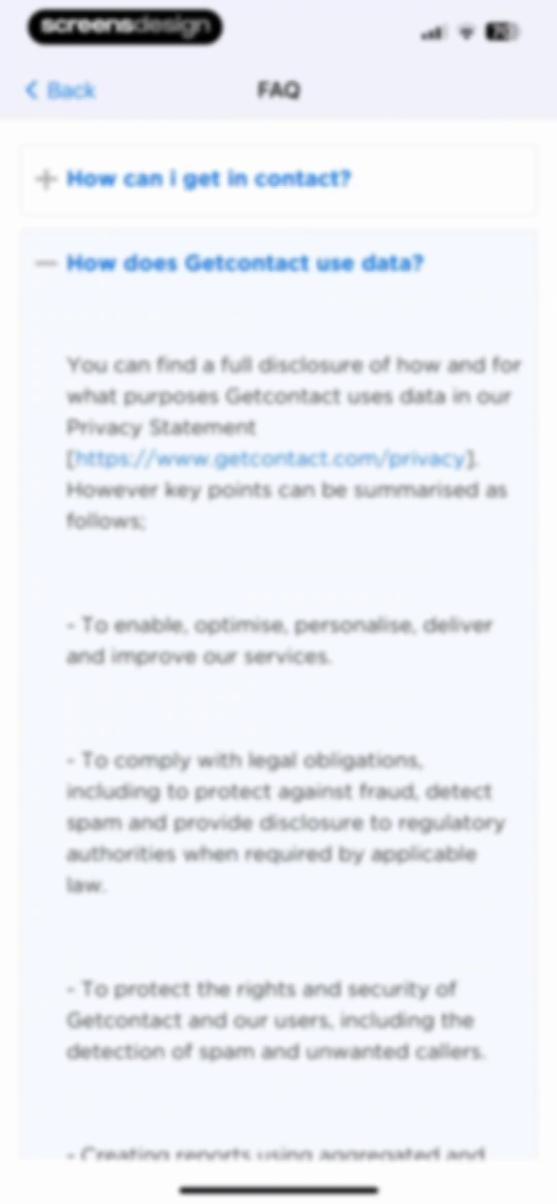 Getcontact screen 86