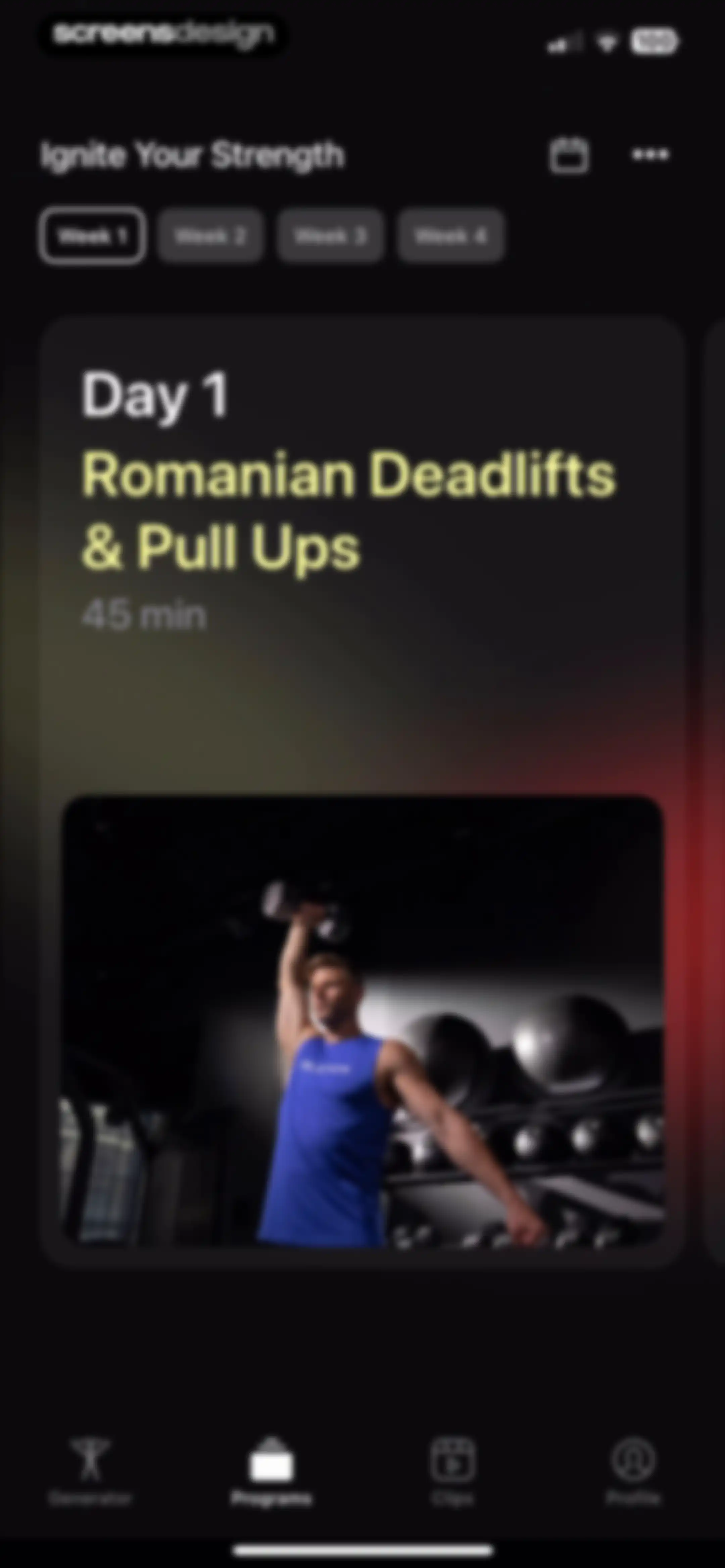 Peloton Strength+ screen 89