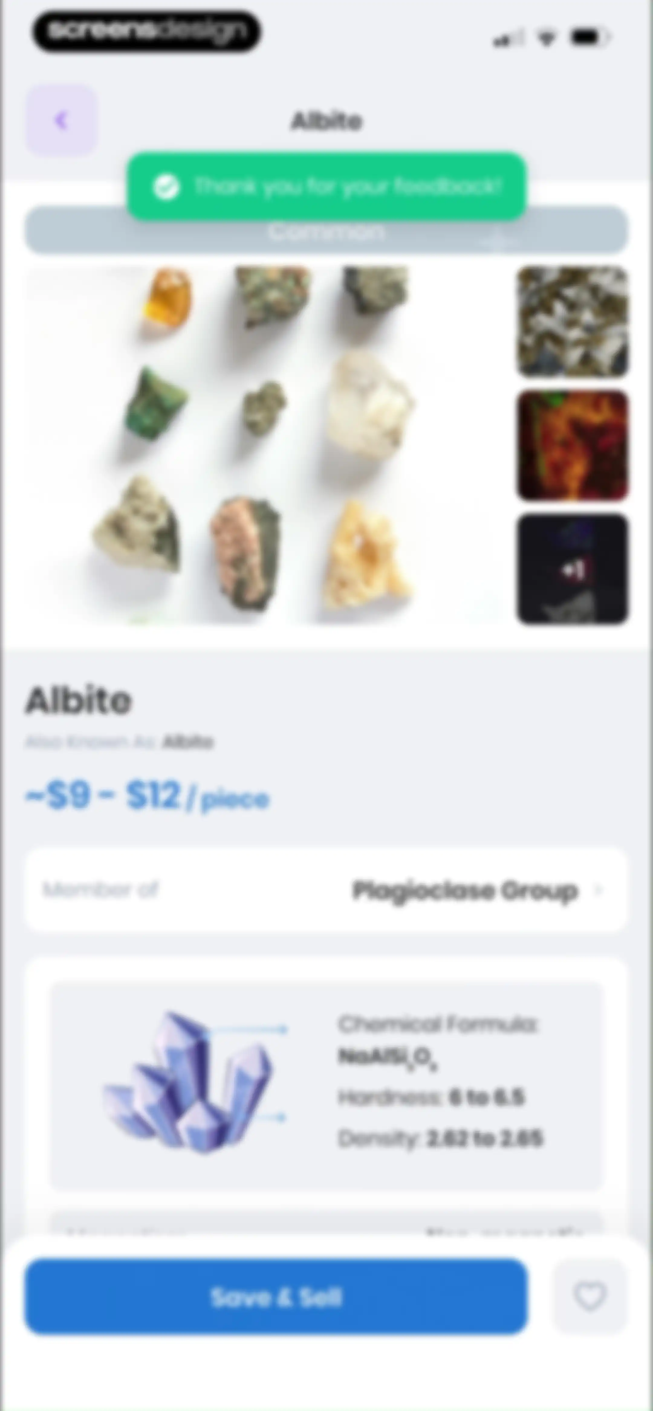 RockIn Rock & Mineral identify screen 50