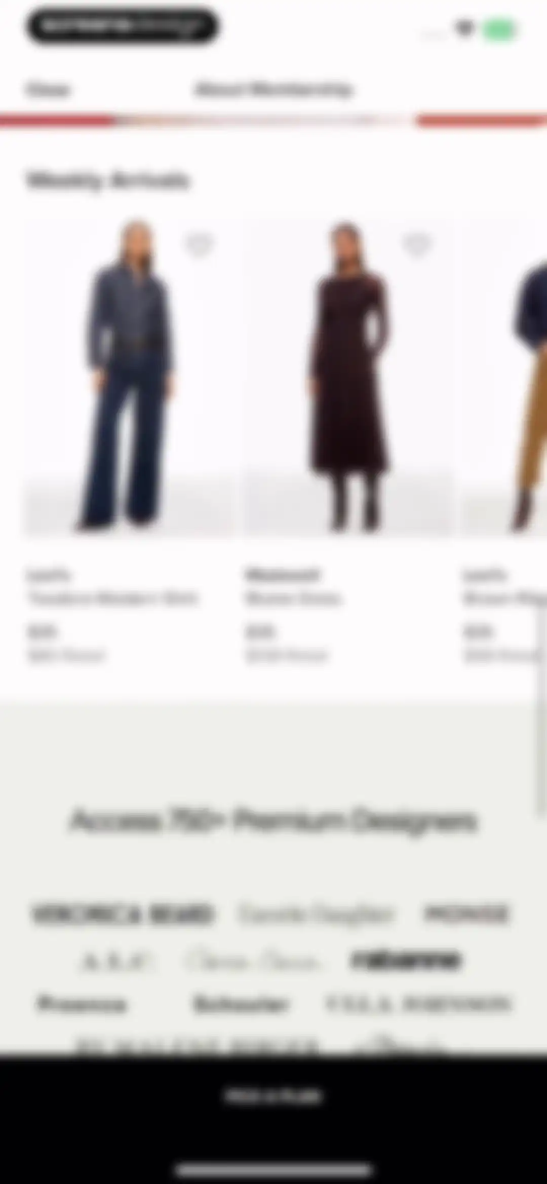 Rent the Runway (RTR) screen 12