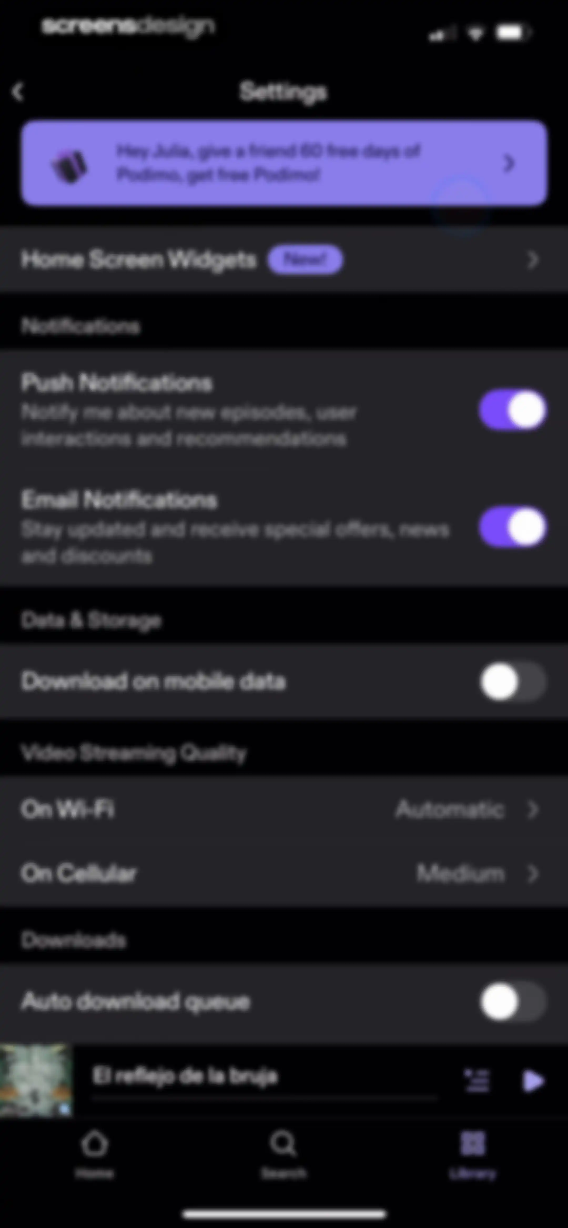 Podimo: Podcasts & audiobooks screen 107