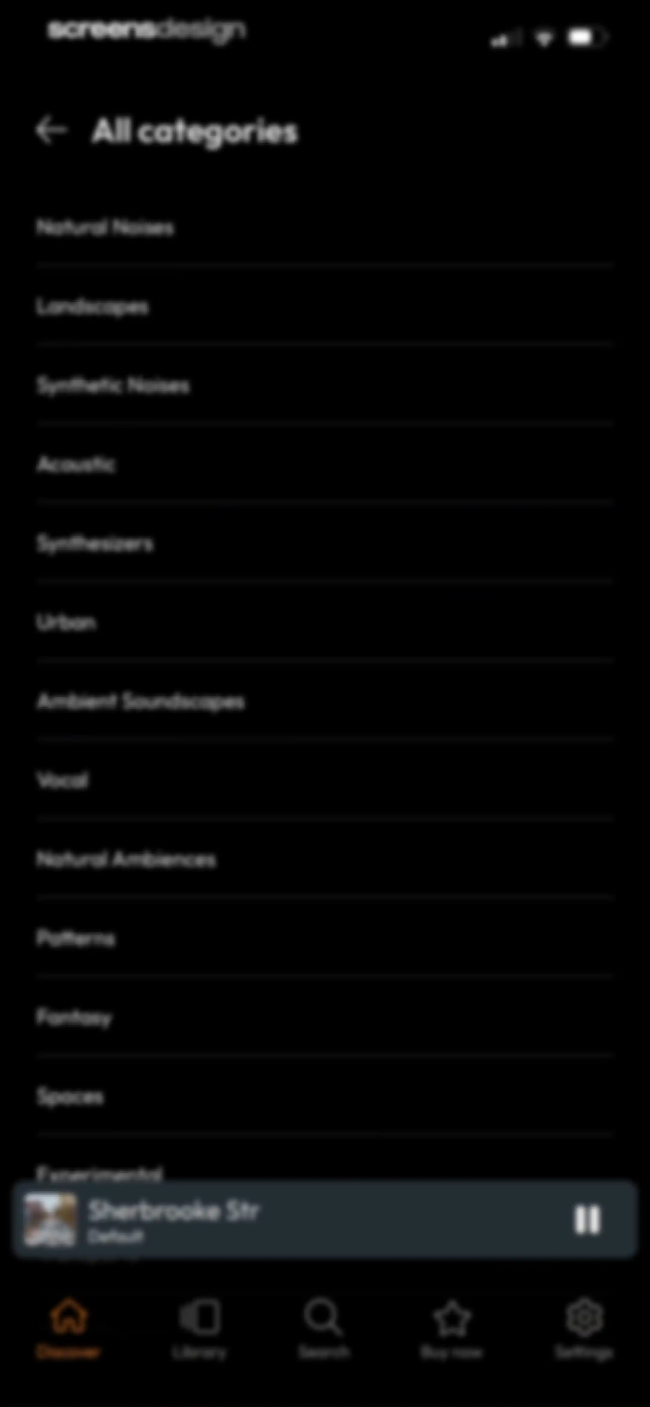 myNoise: Focus · Relax · Sleep screen 22
