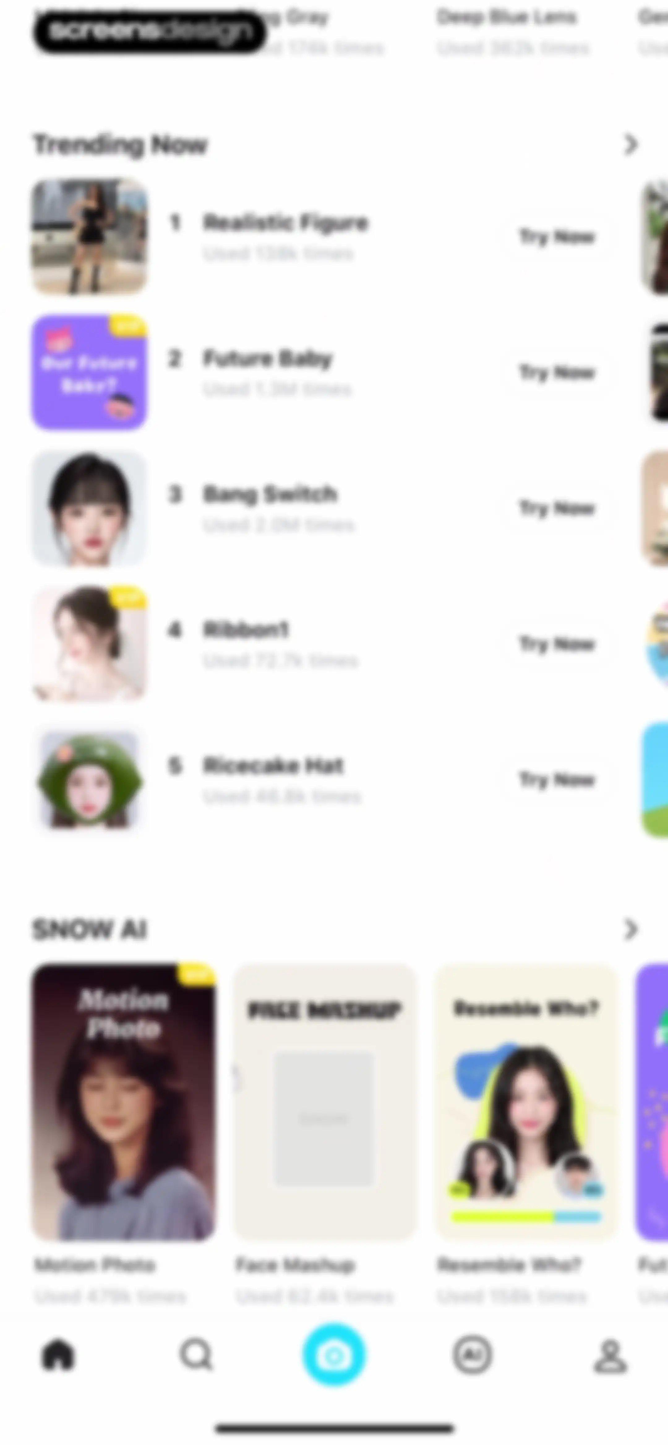 SNOW - AI Profile screen 169