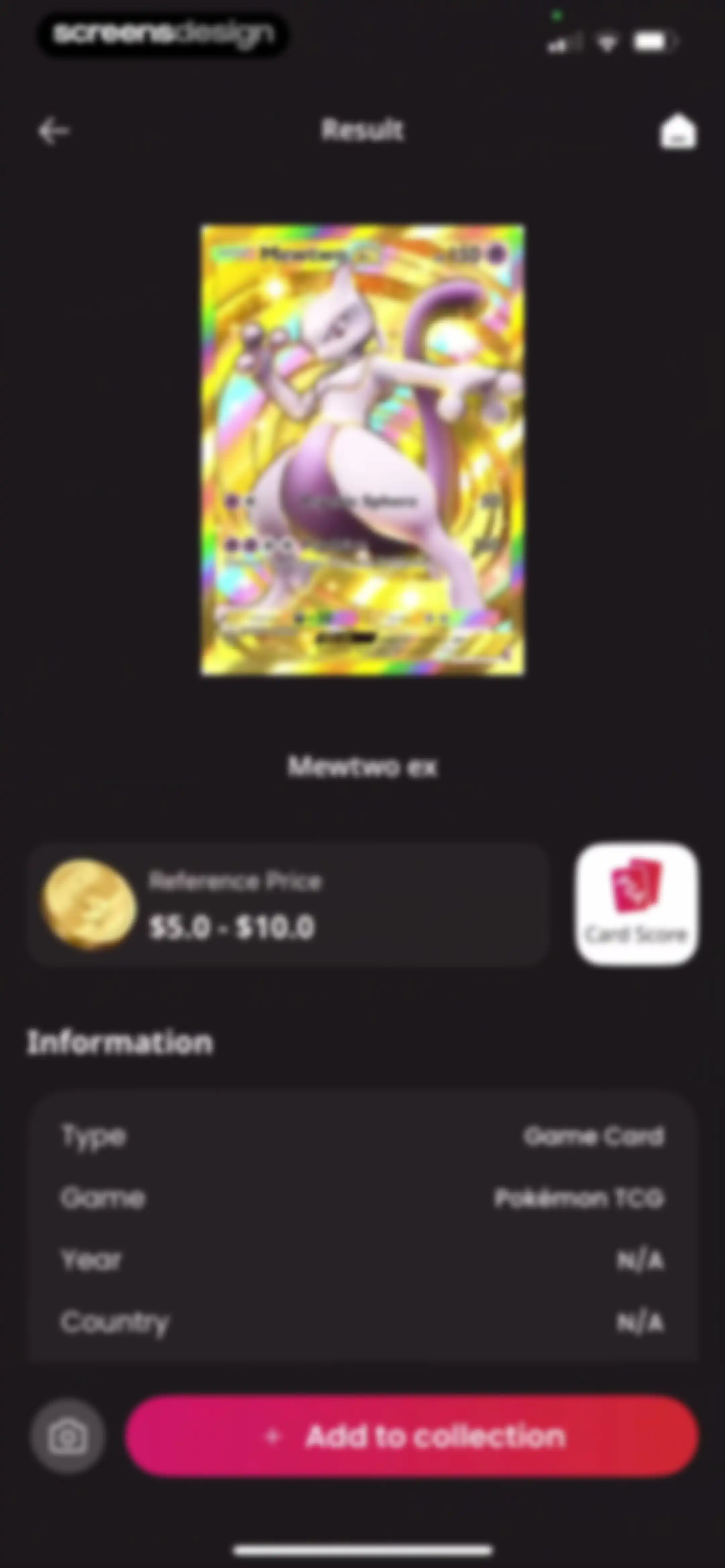 TCG Card Identifier Value screen 37