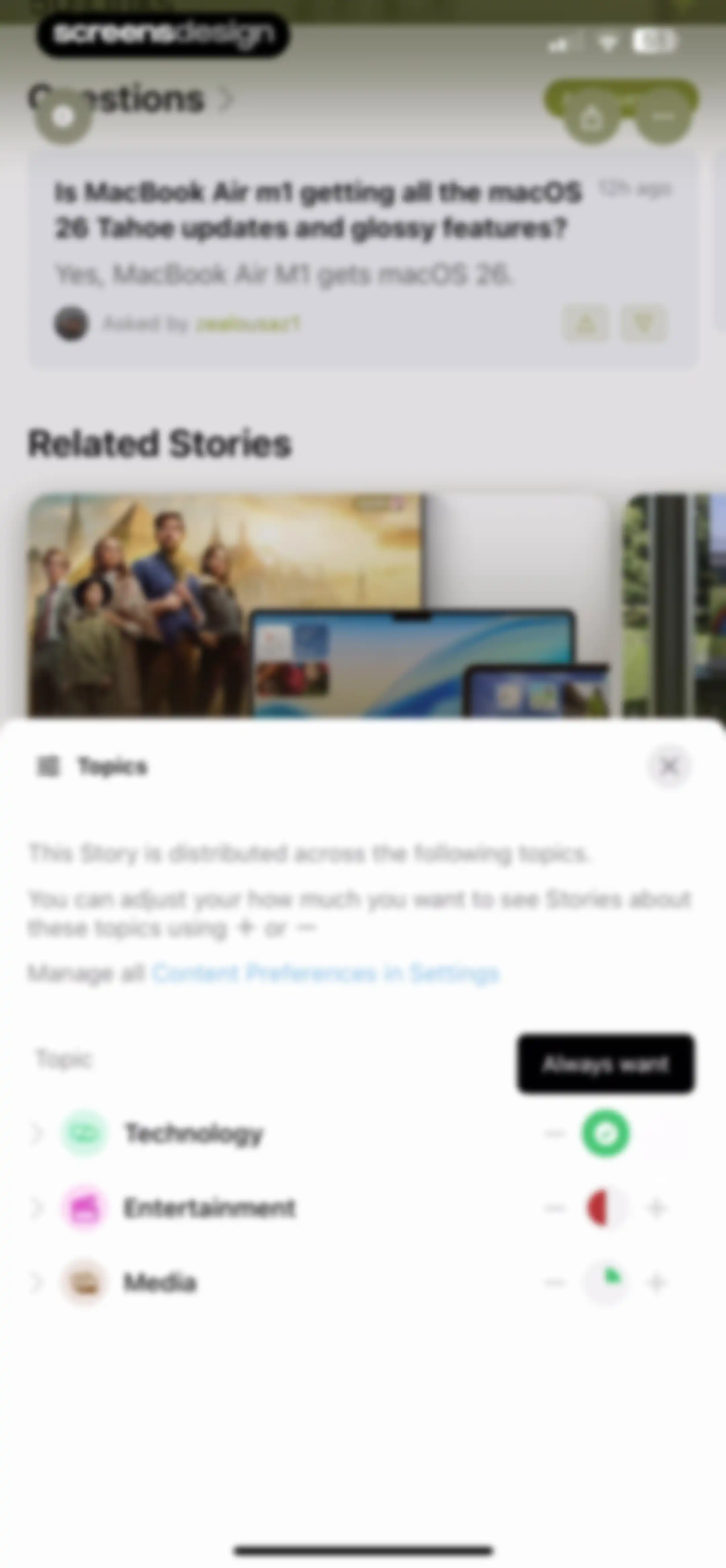 Particle: Personalized News screen 70