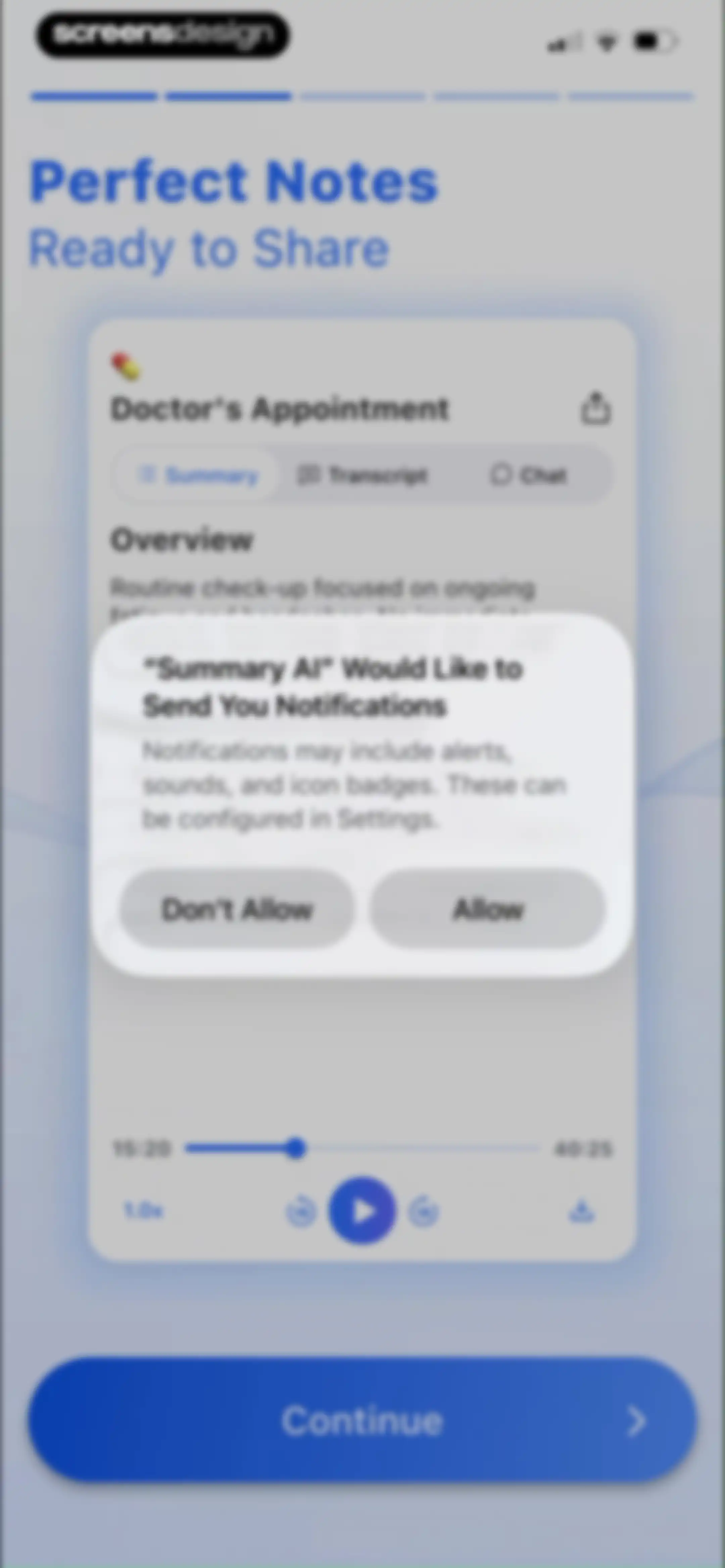 Summary - AI Note Taker screen 16