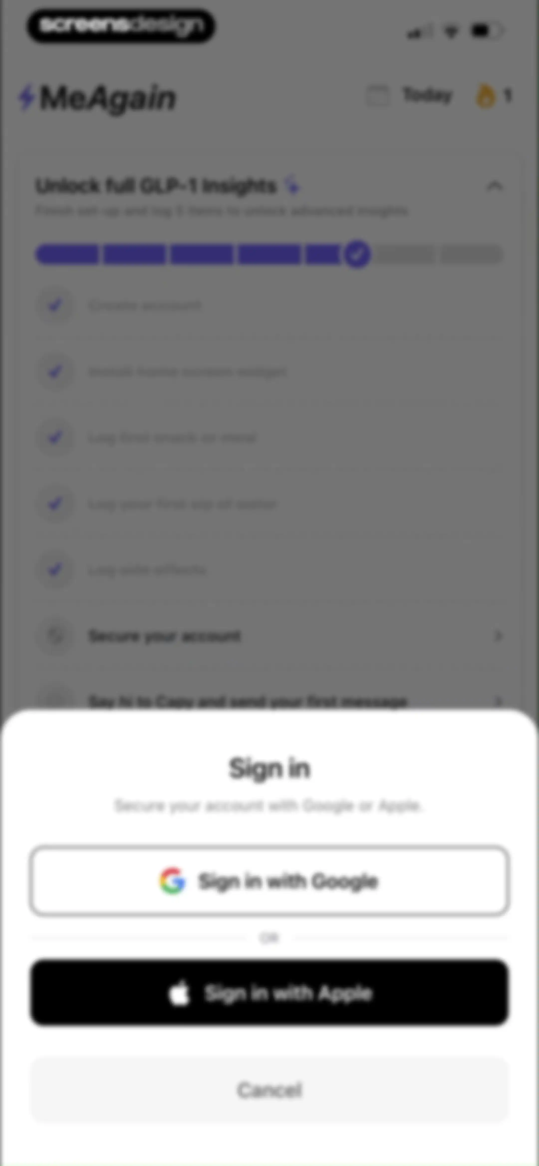 MeAgain: GLP-1 Tracker App screen 83