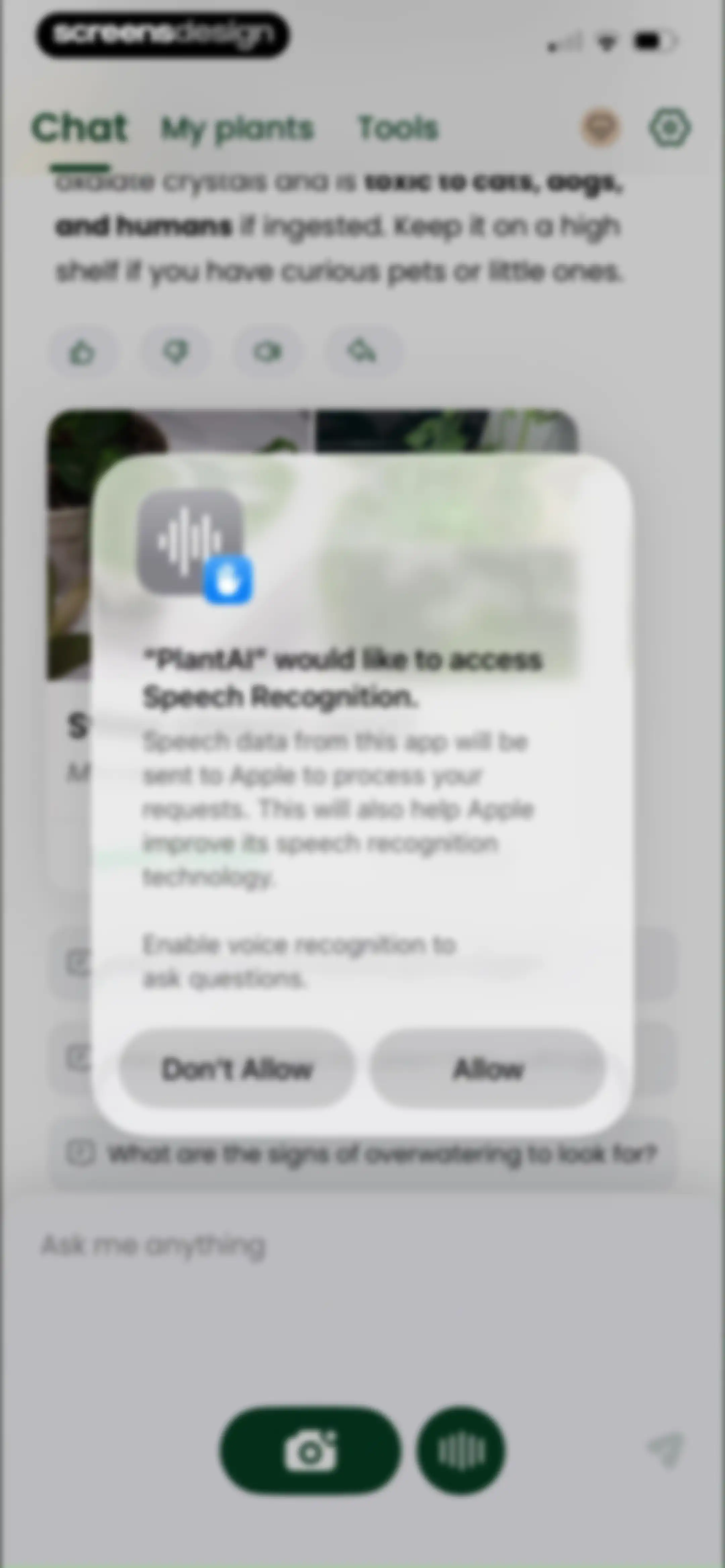 PlantAI: Identifier & Diagnose screen 55