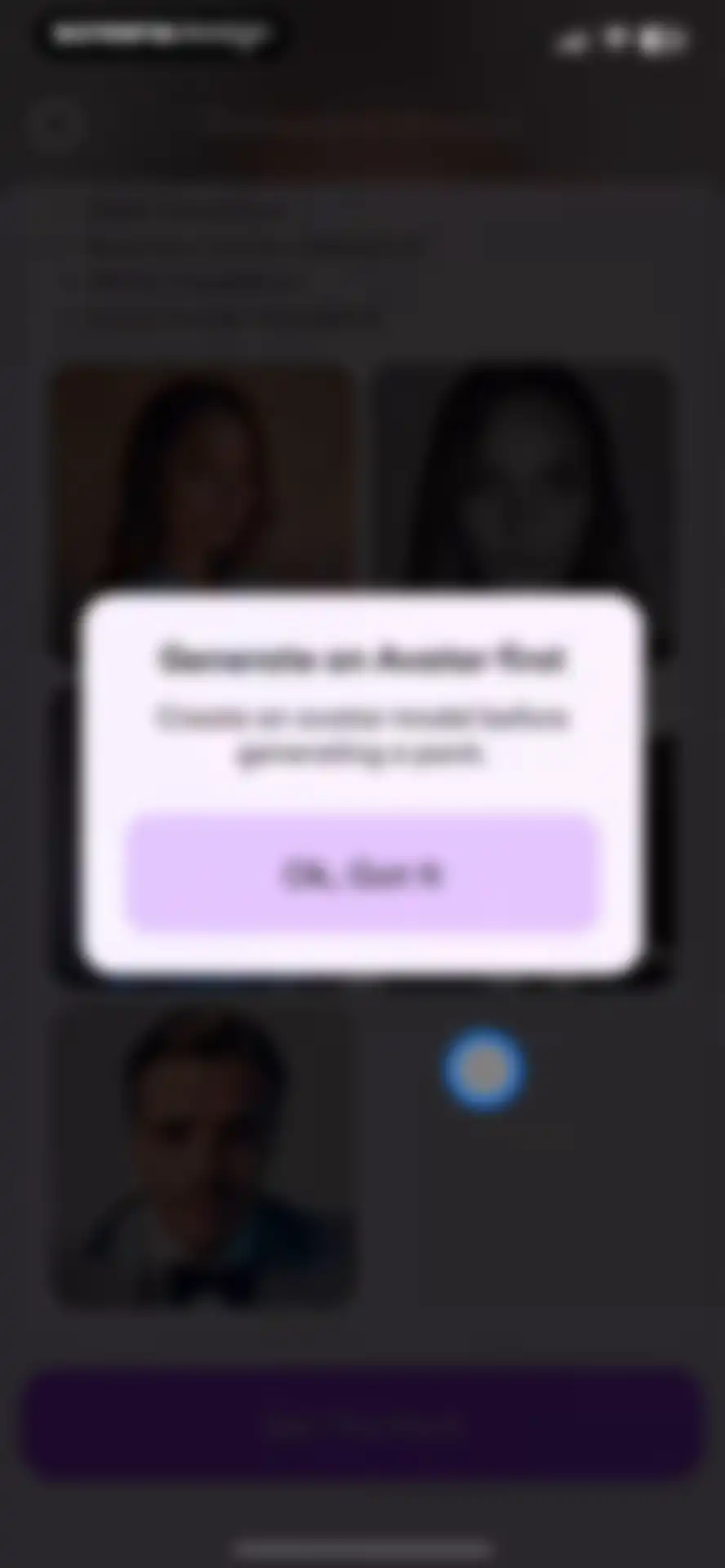 Dawn AI - Avatar generator screen 16