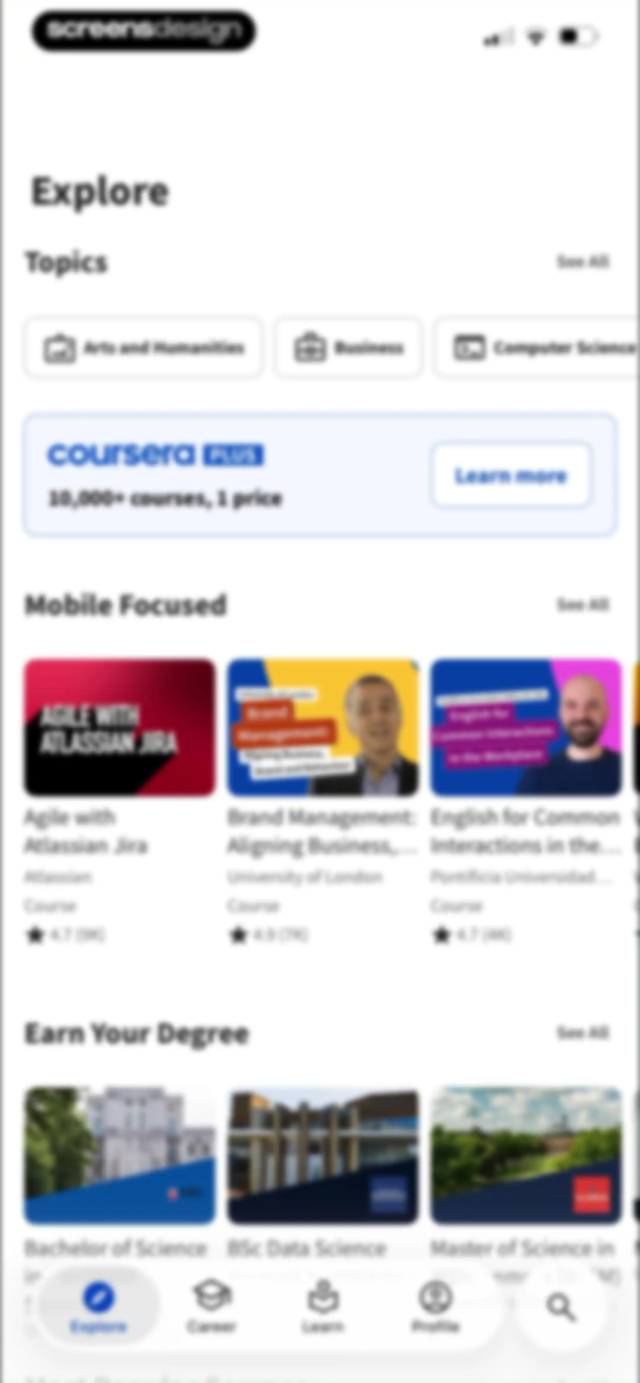 Coursera: Grow your career screen 5