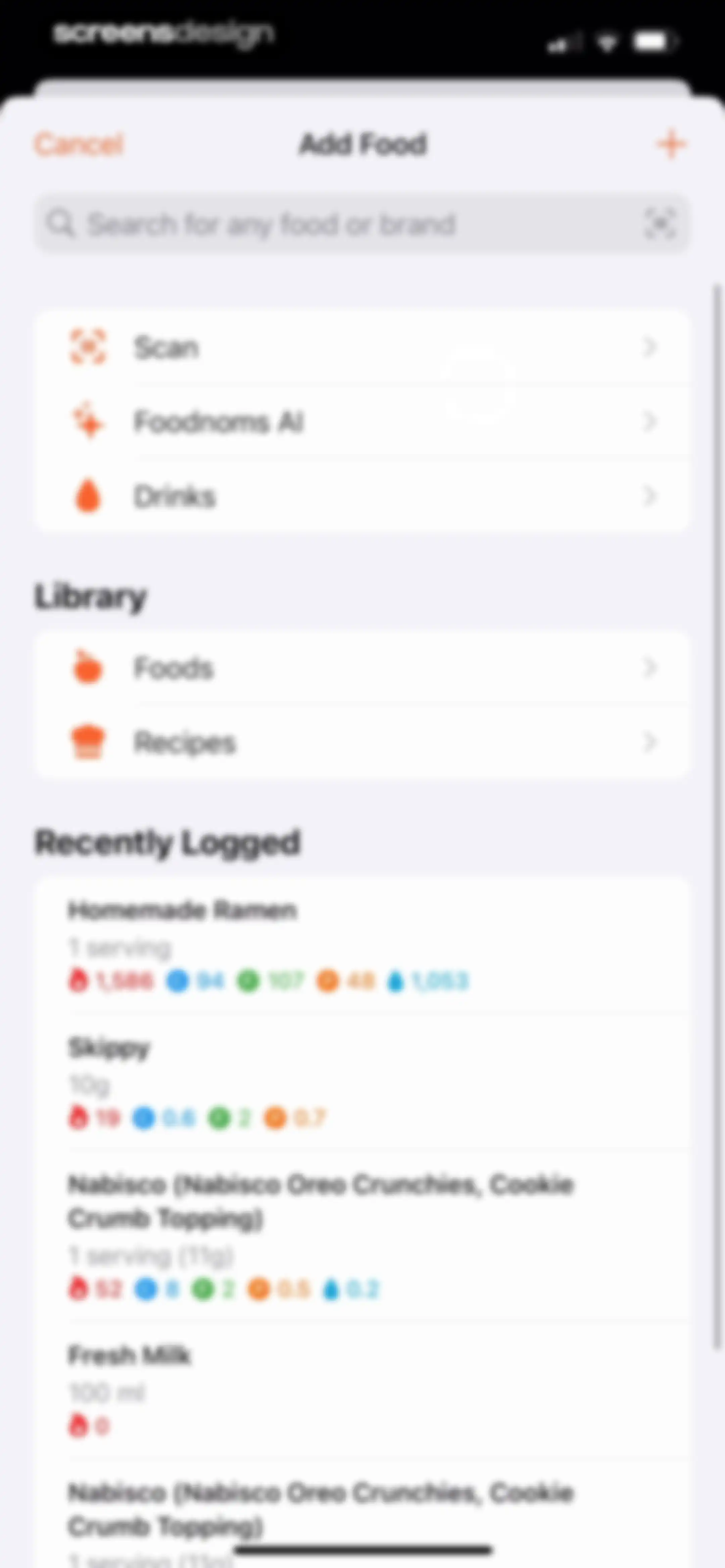 Nutrition Tracker: Foodnoms screen 99