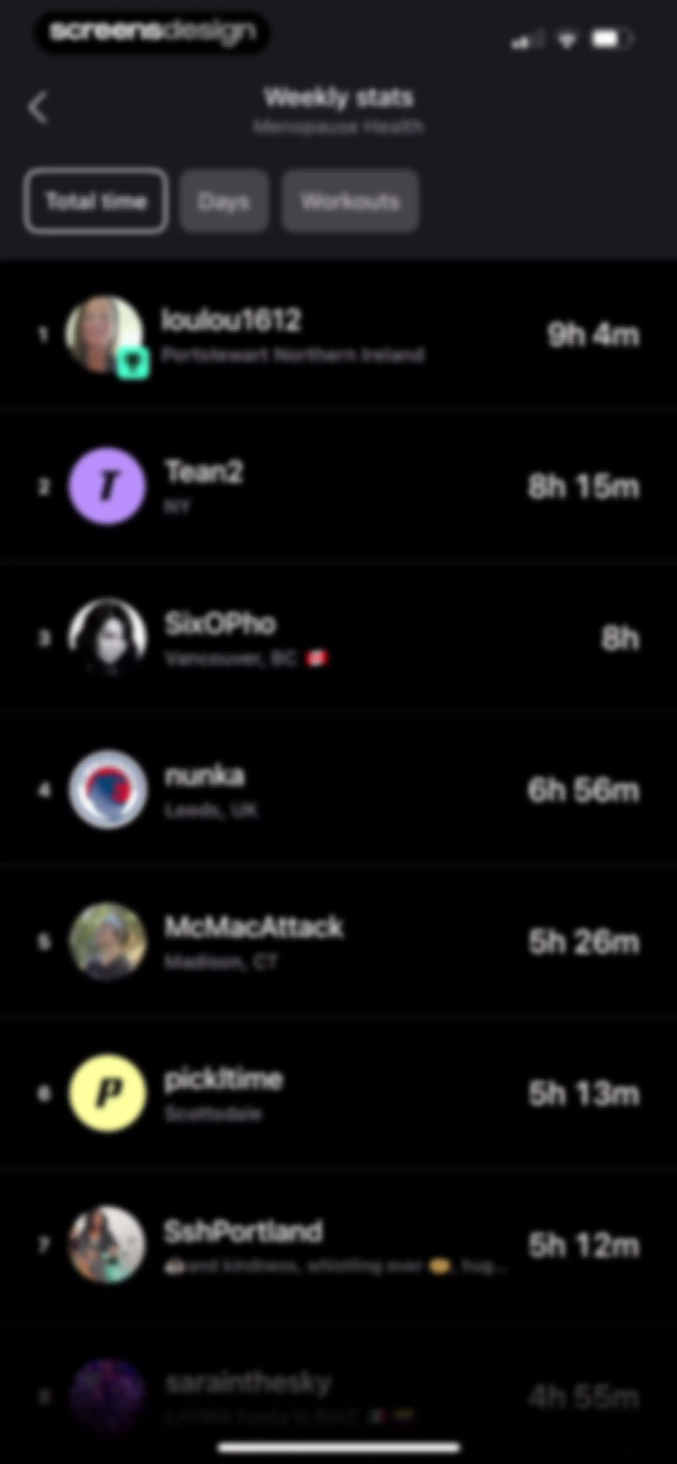 Peloton: Fitness & Workouts screen 187