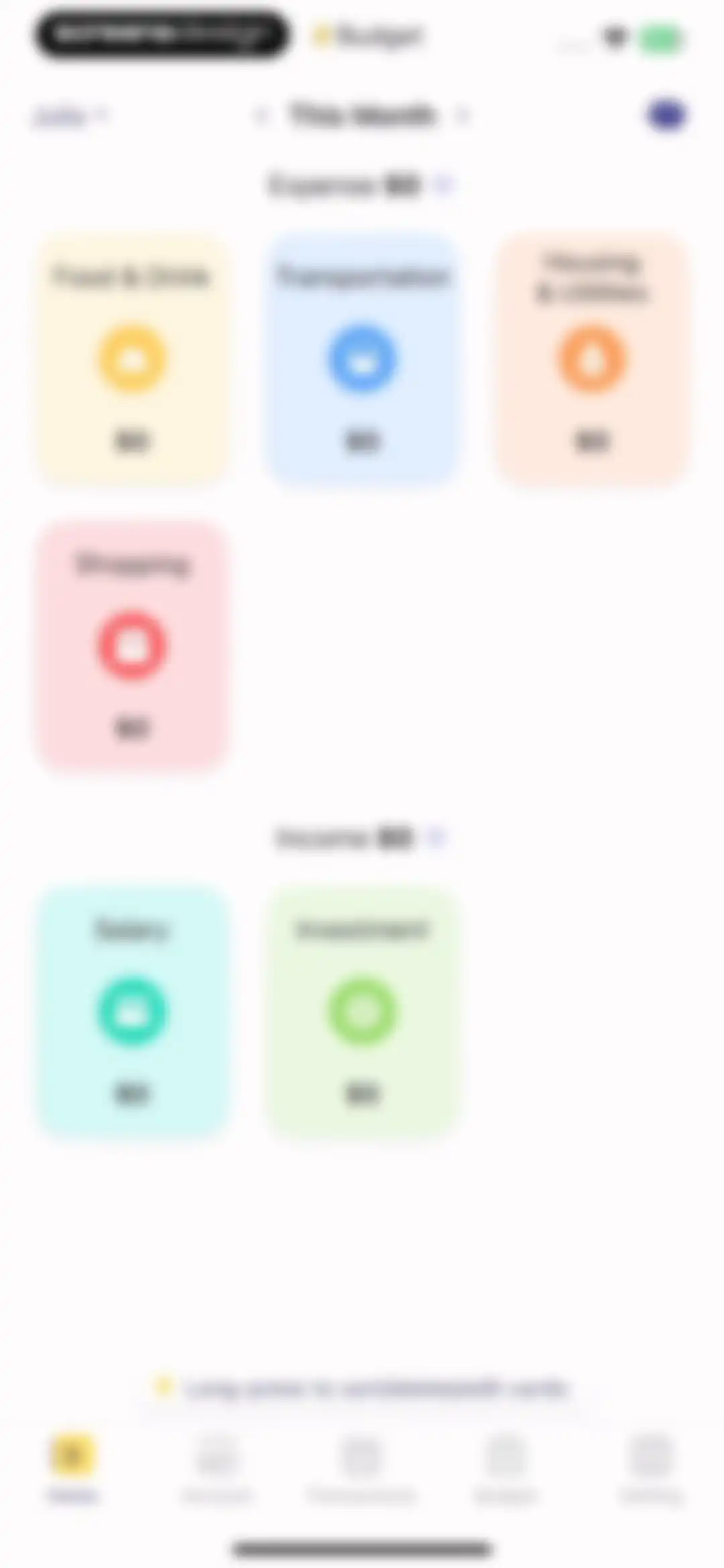 Budget app - spending tracker screen 16
