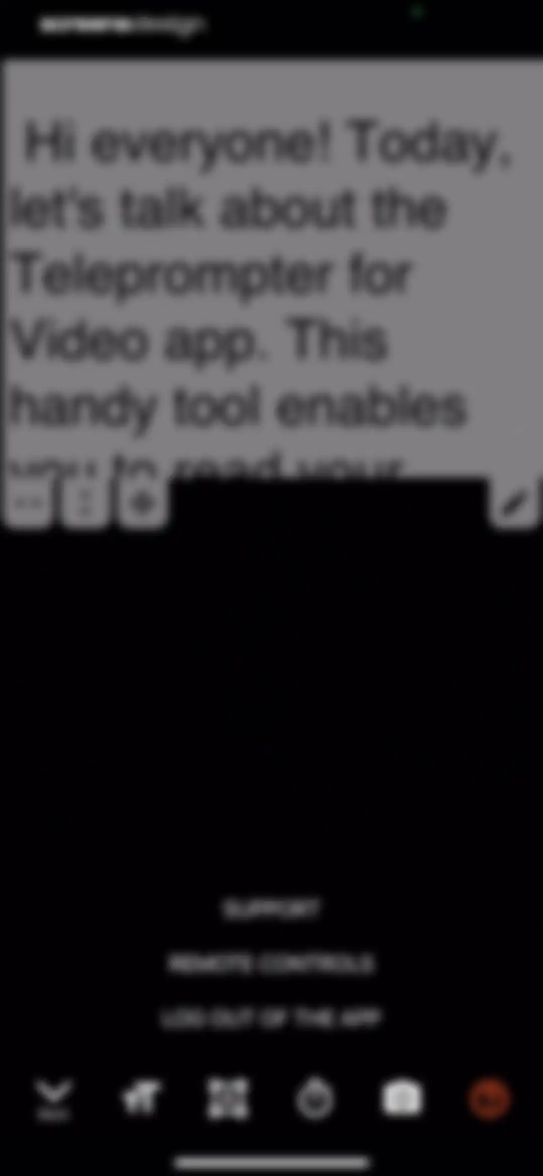 Teleprompter for Video screen 92