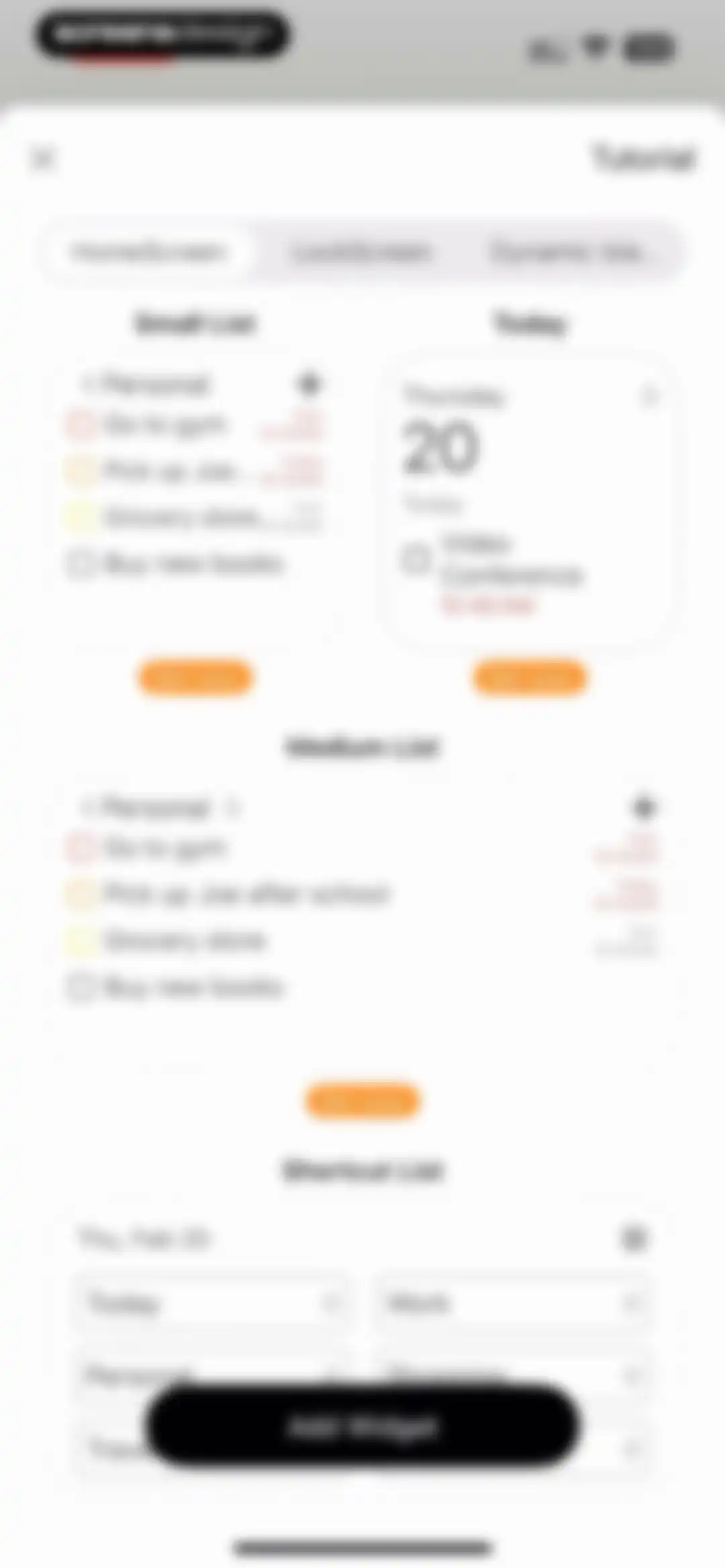 To Do List MinimaList & Widget screen 80