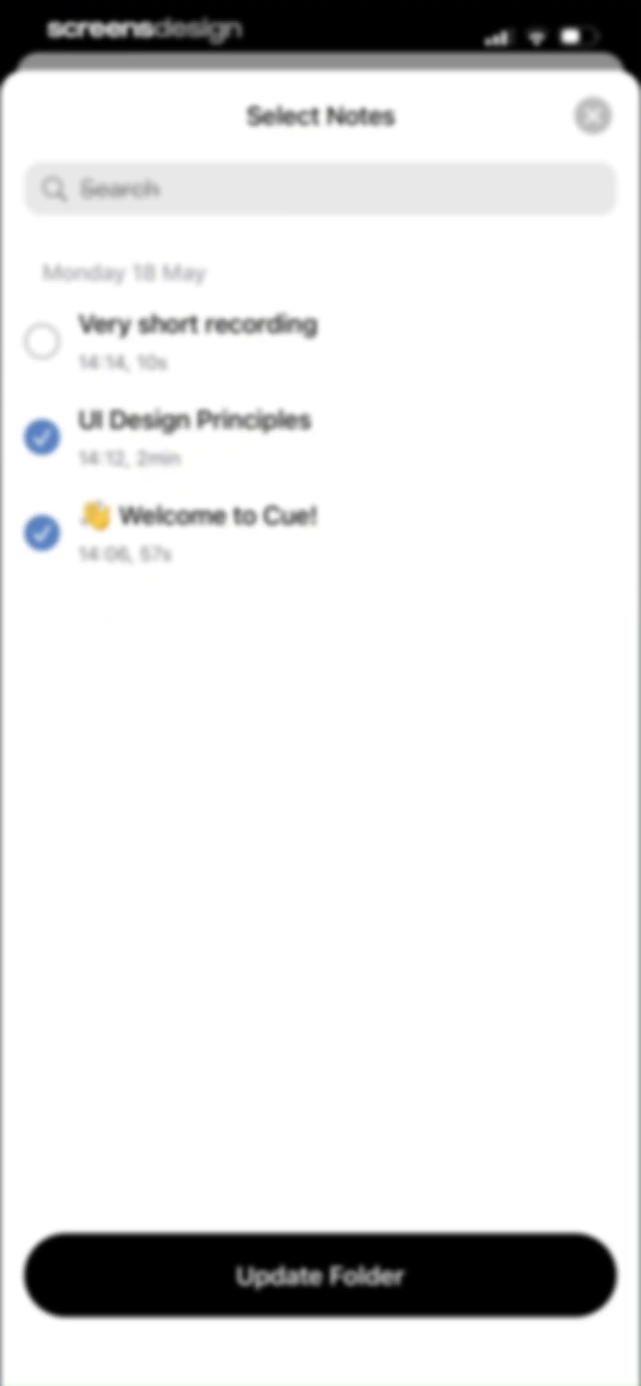 Cue: AI Note Taker & Recorder screen 92