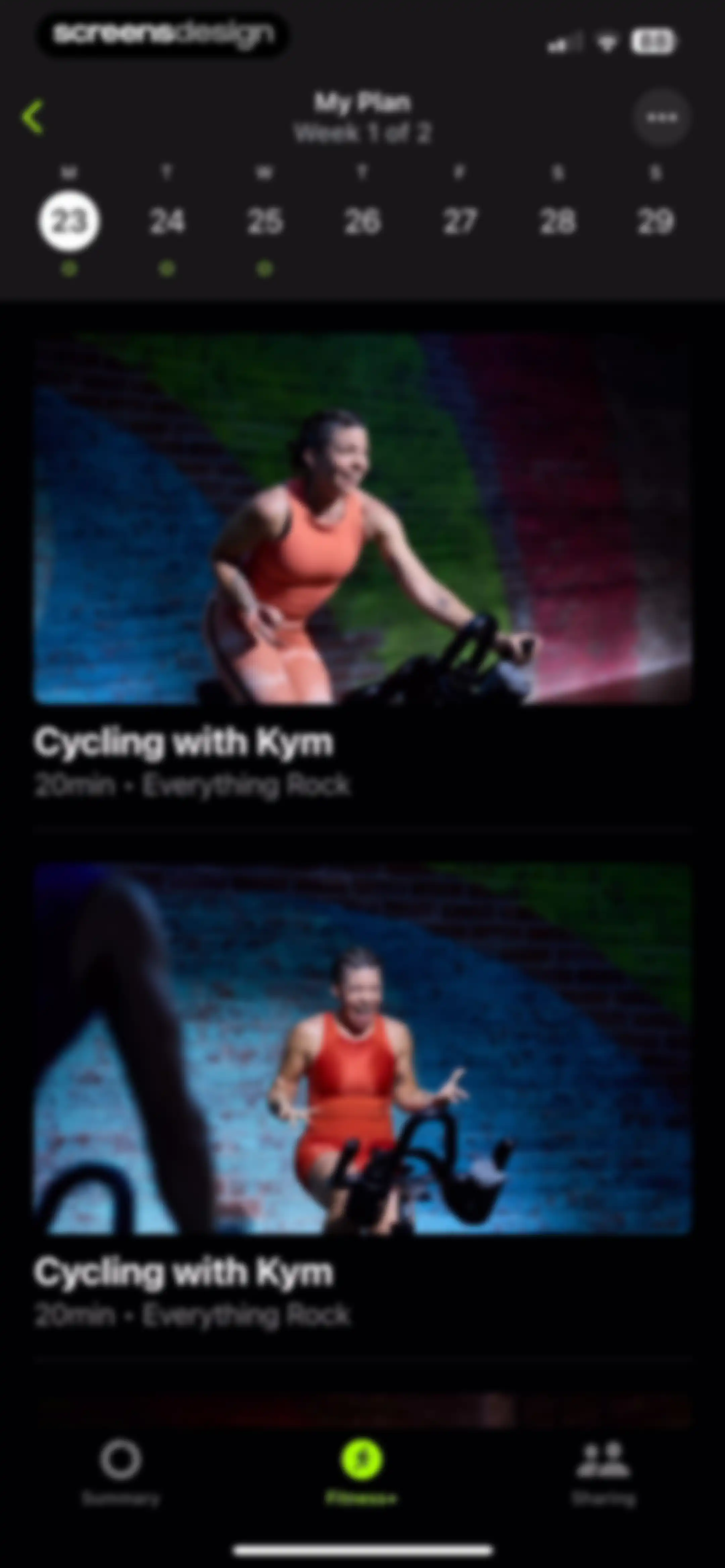 Apple Fitness screen 141
