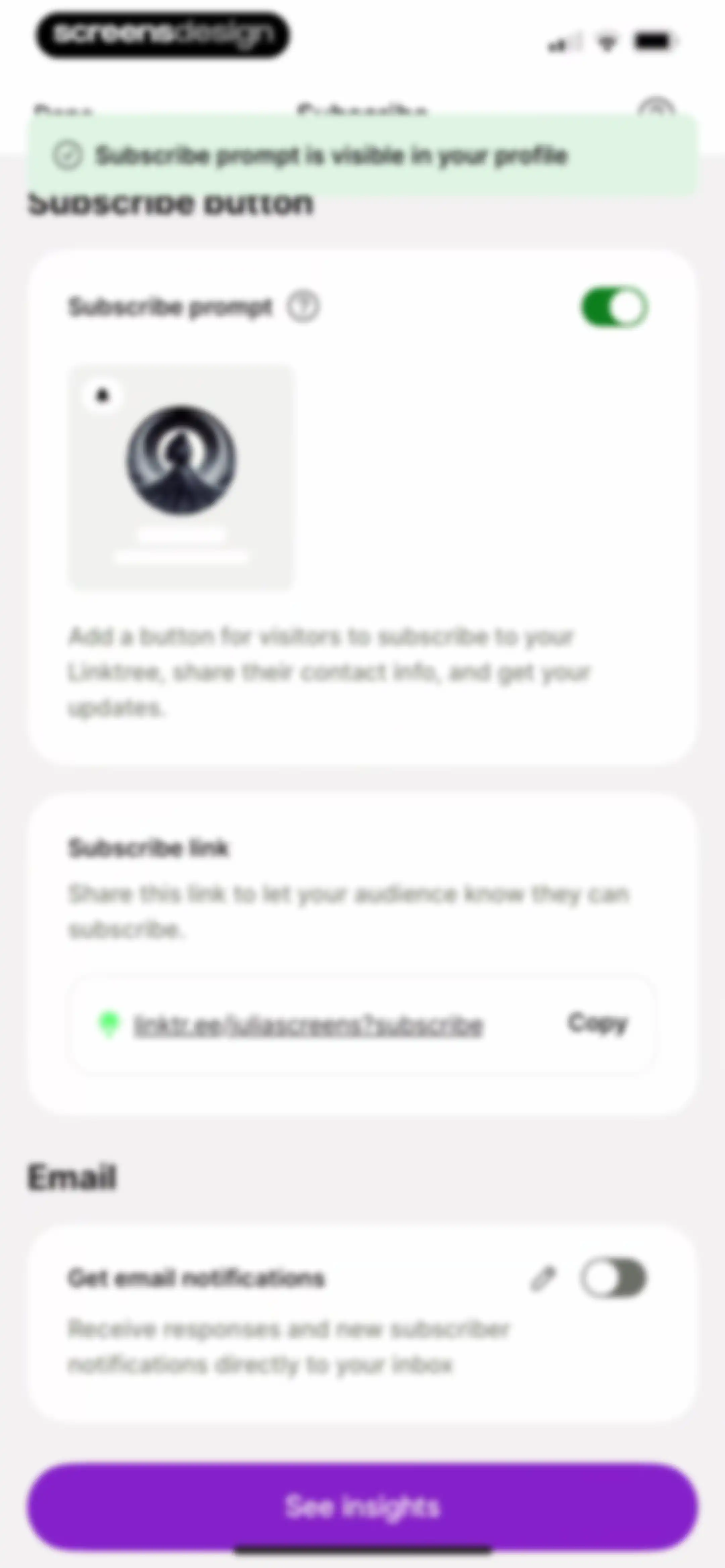 Linktree: Link in Bio Creator screen 171