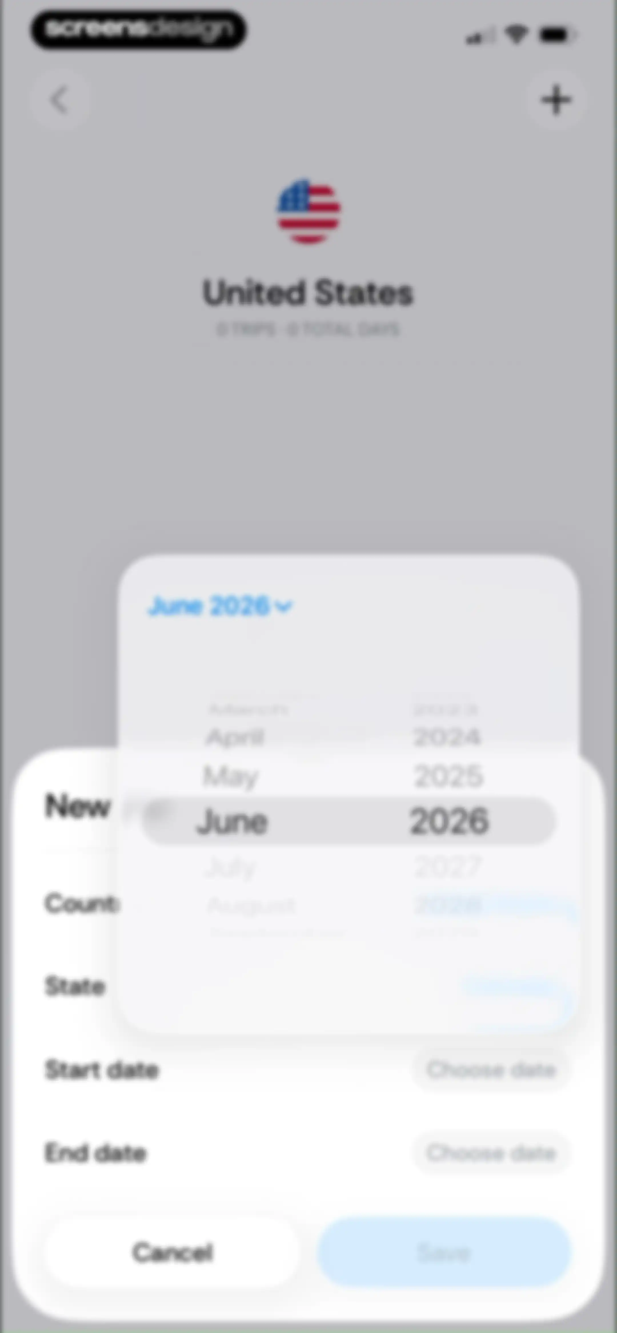 Country Days Tracker: Bounded screen 35