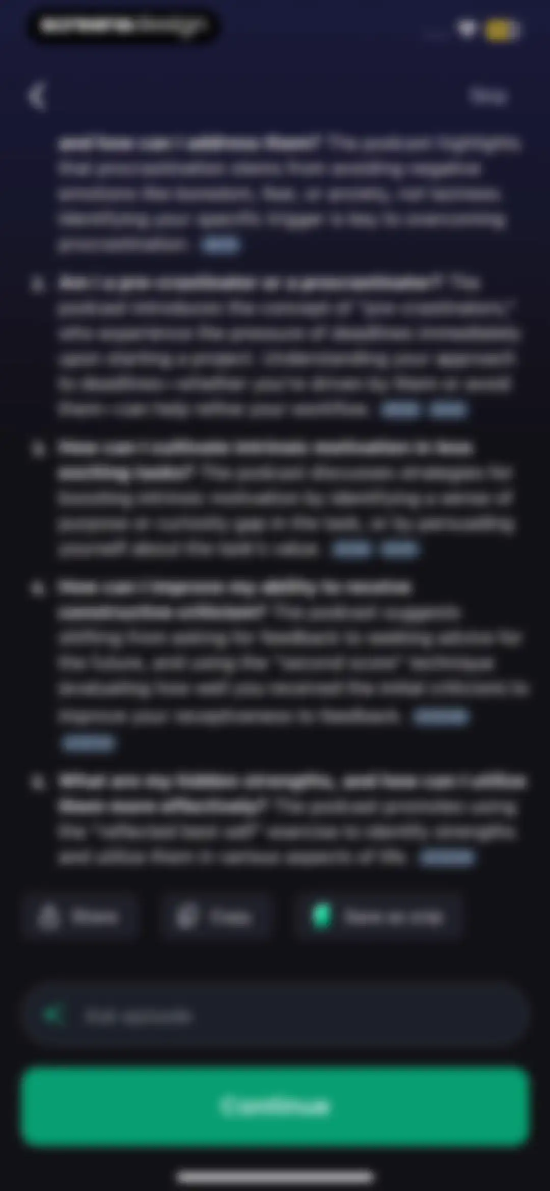 Snipd | AI Podcast Player screen 36