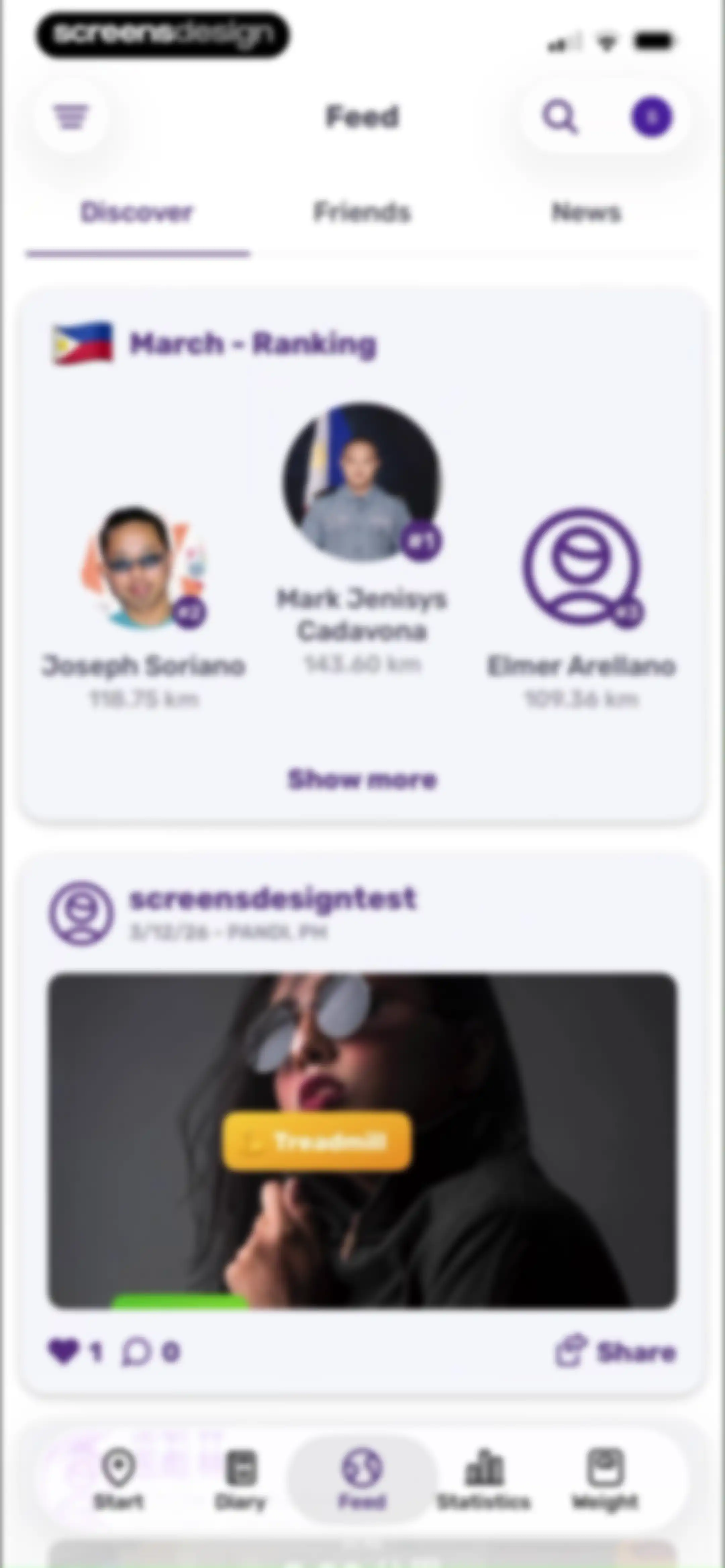 Running Tracker App – FITAPP screen 101