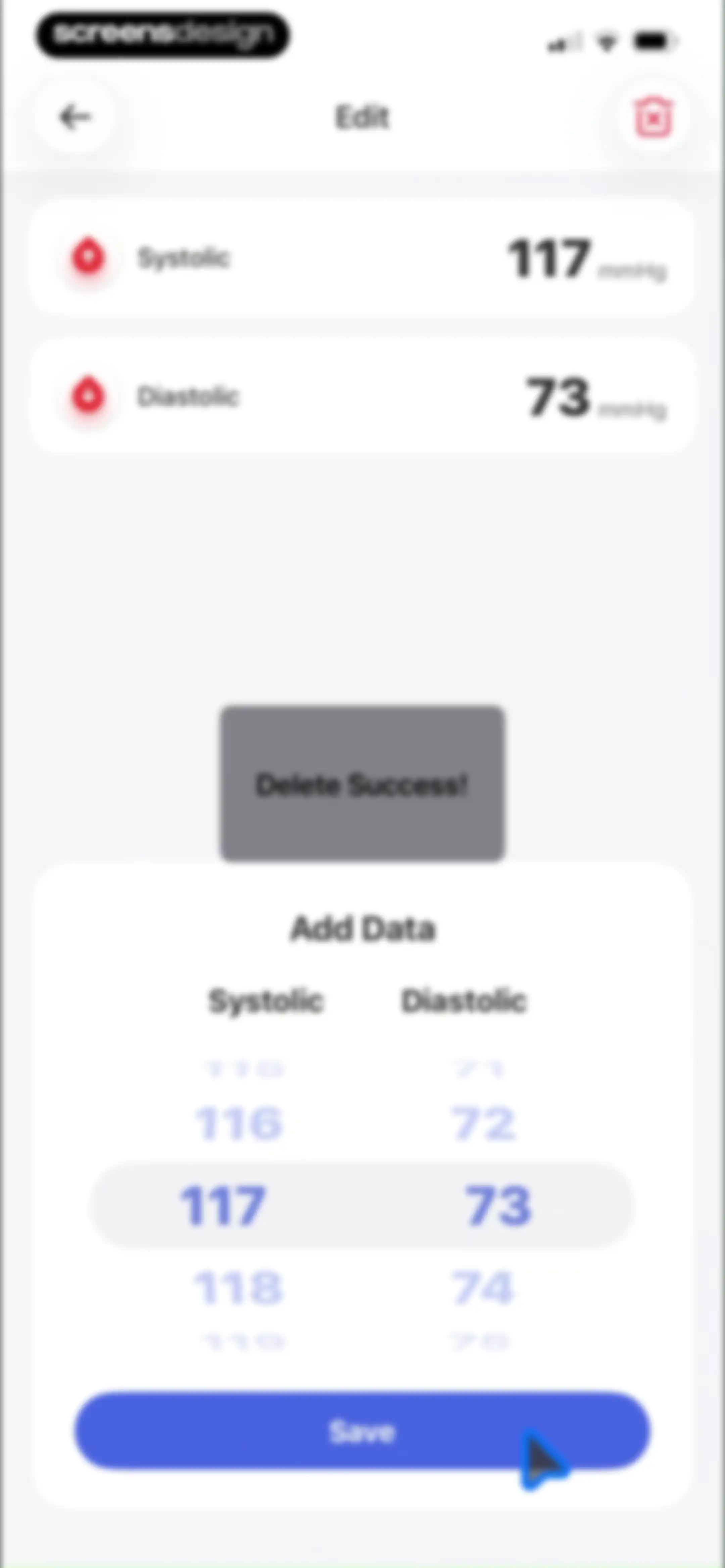 Health Tracker- HeartRate & BP screen 42