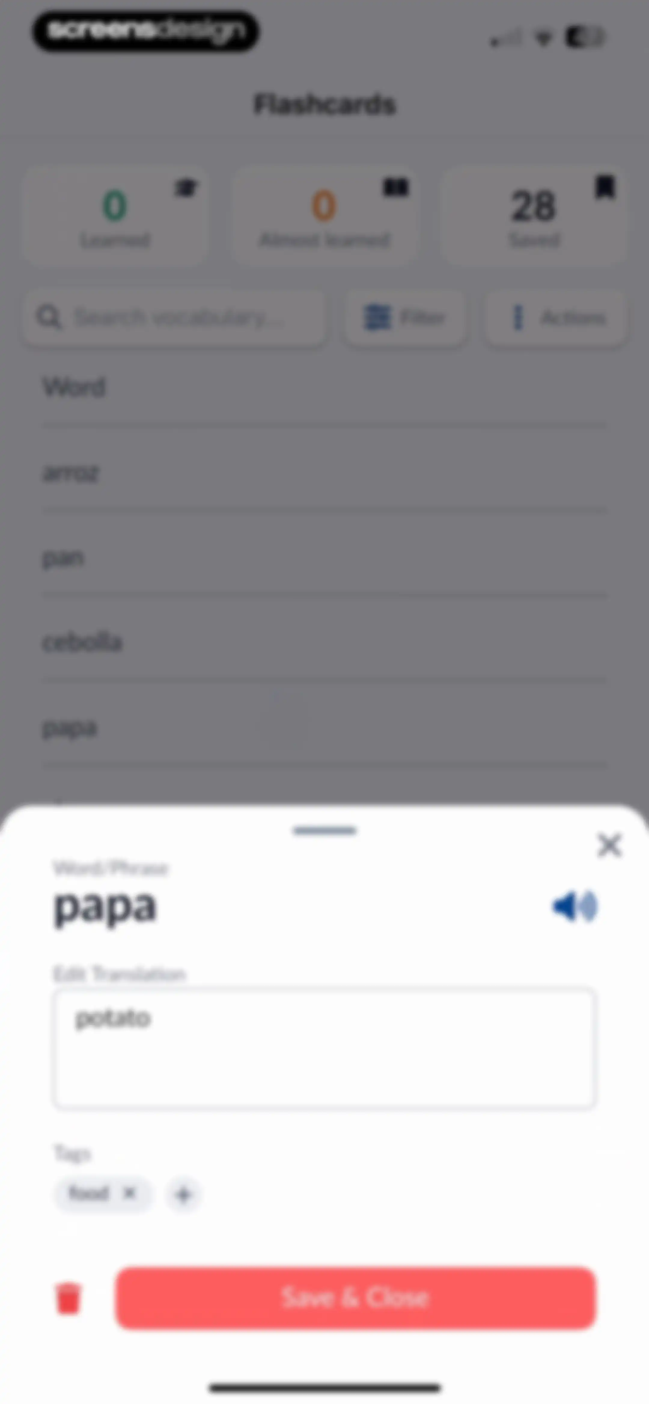 Langua: AI language learning screen 96