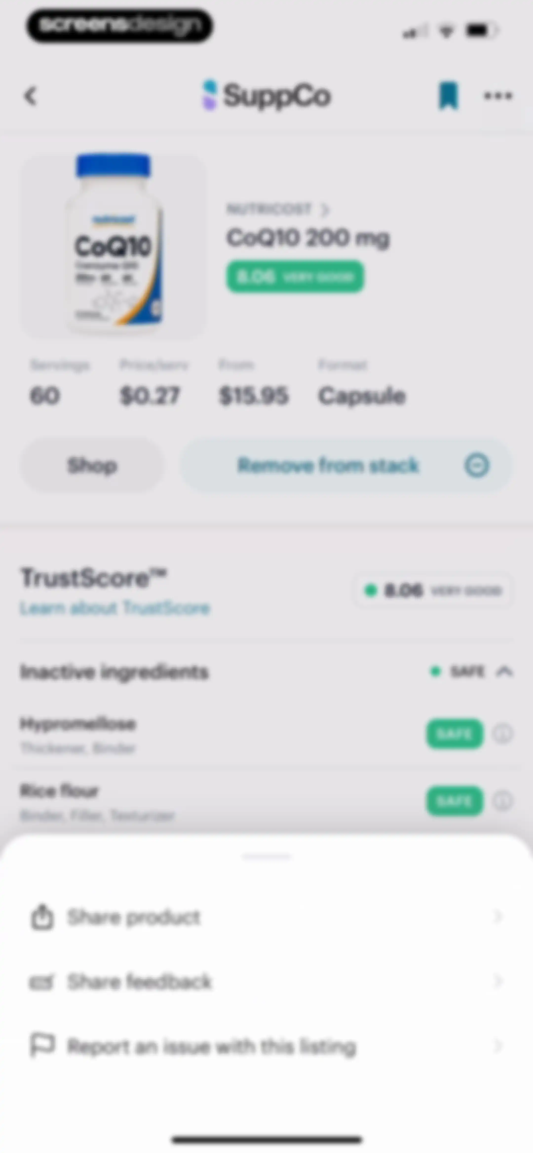 SuppCo: Supplement Scanner screen 66