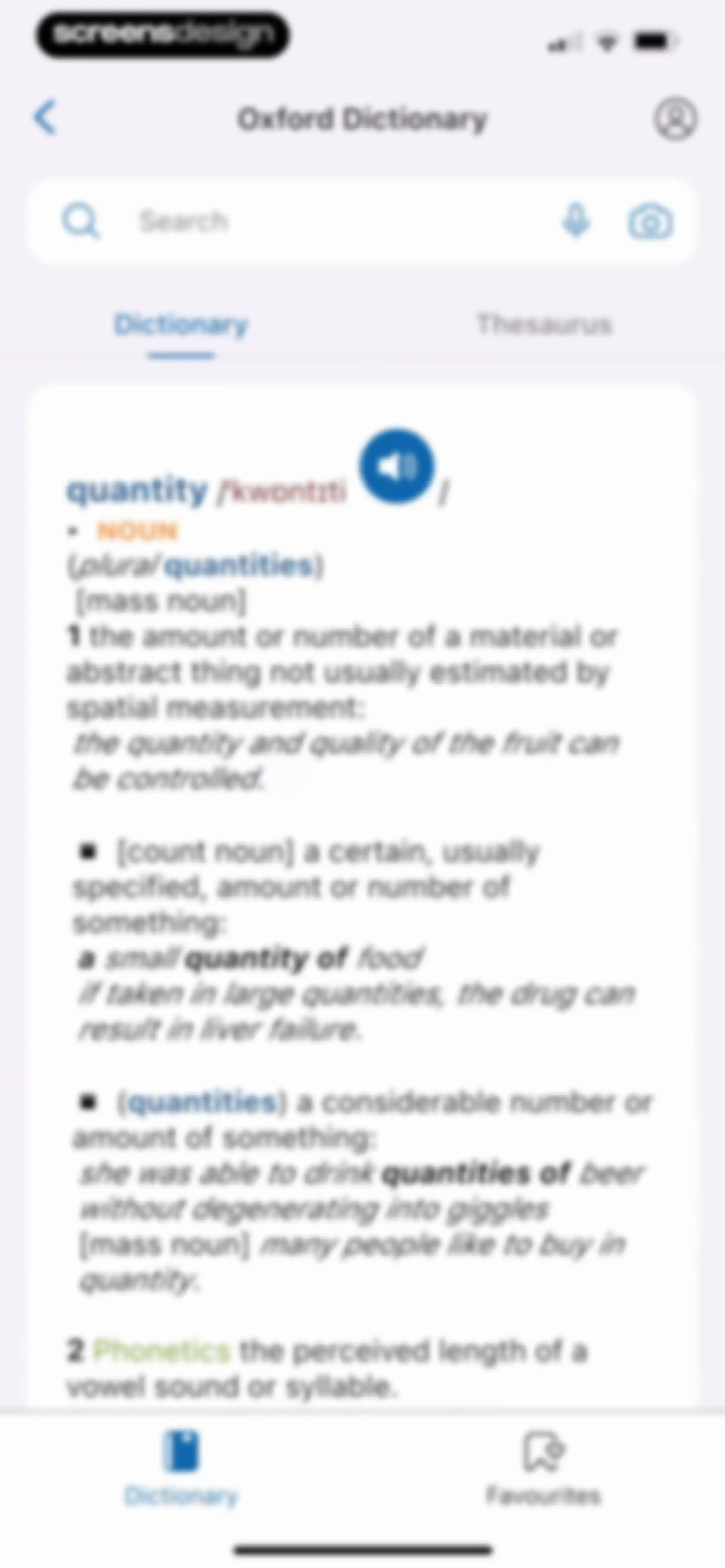 Oxford Dictionary & Thesaurus screen 32