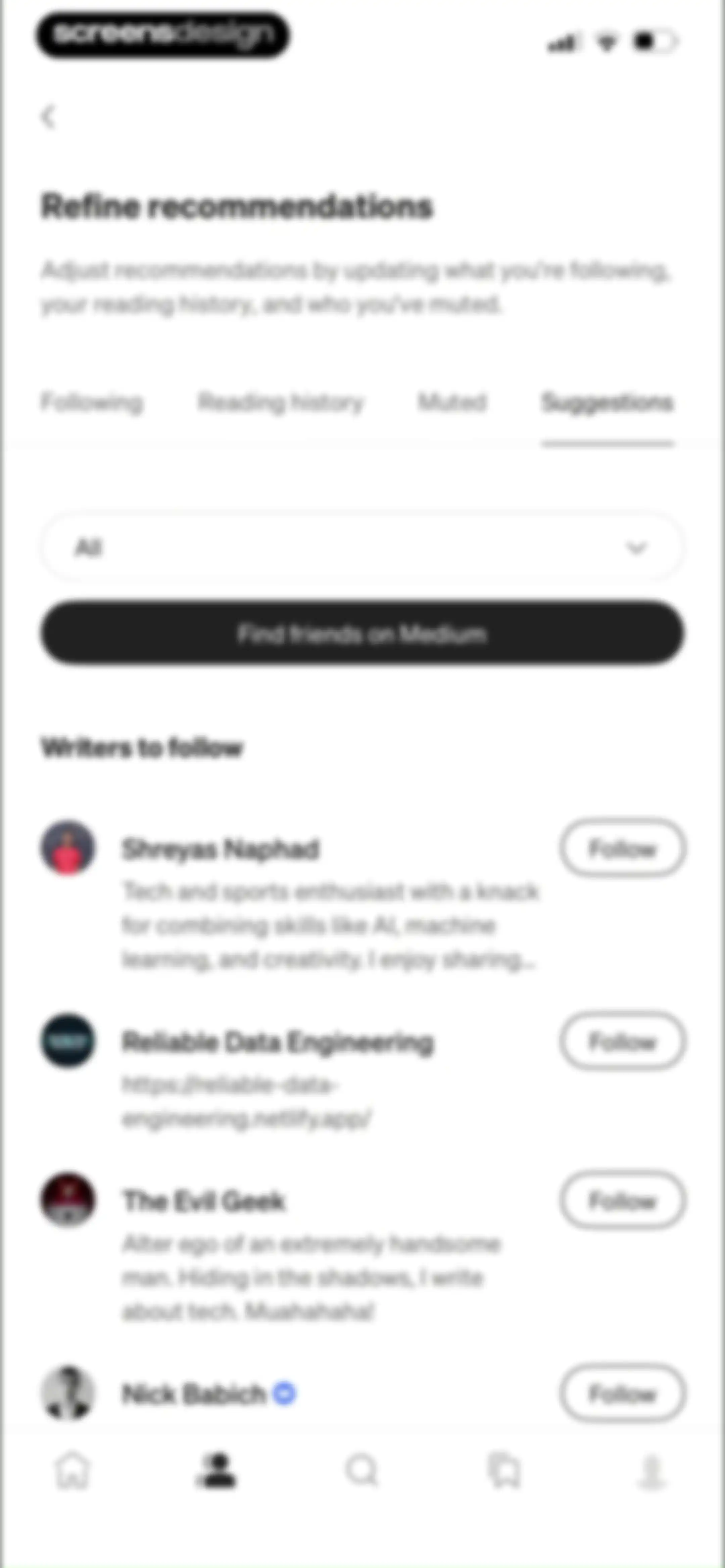 Medium: Read & Write Stories screen 73