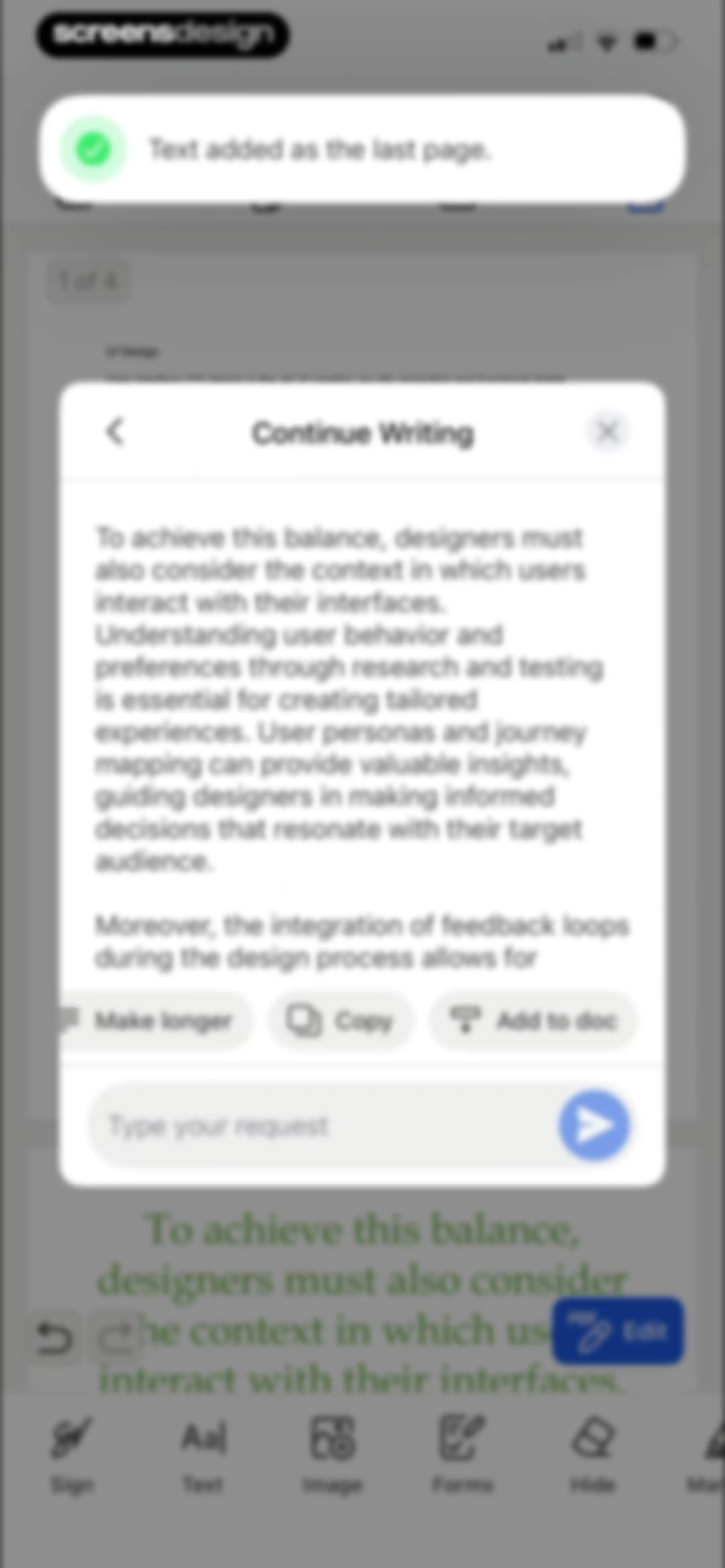 Forma: PDF Document Editor screen 98