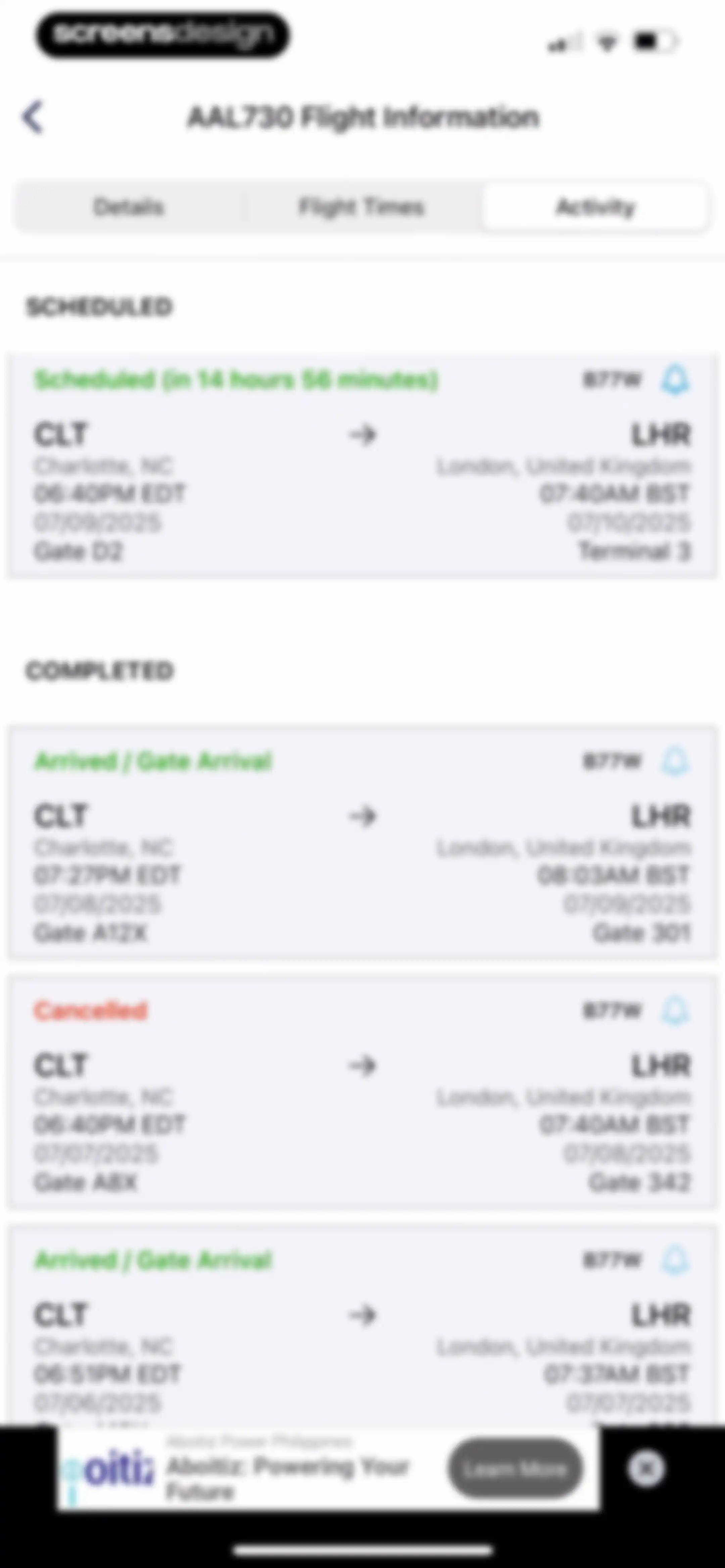 FlightAware Flight Tracker screen 28