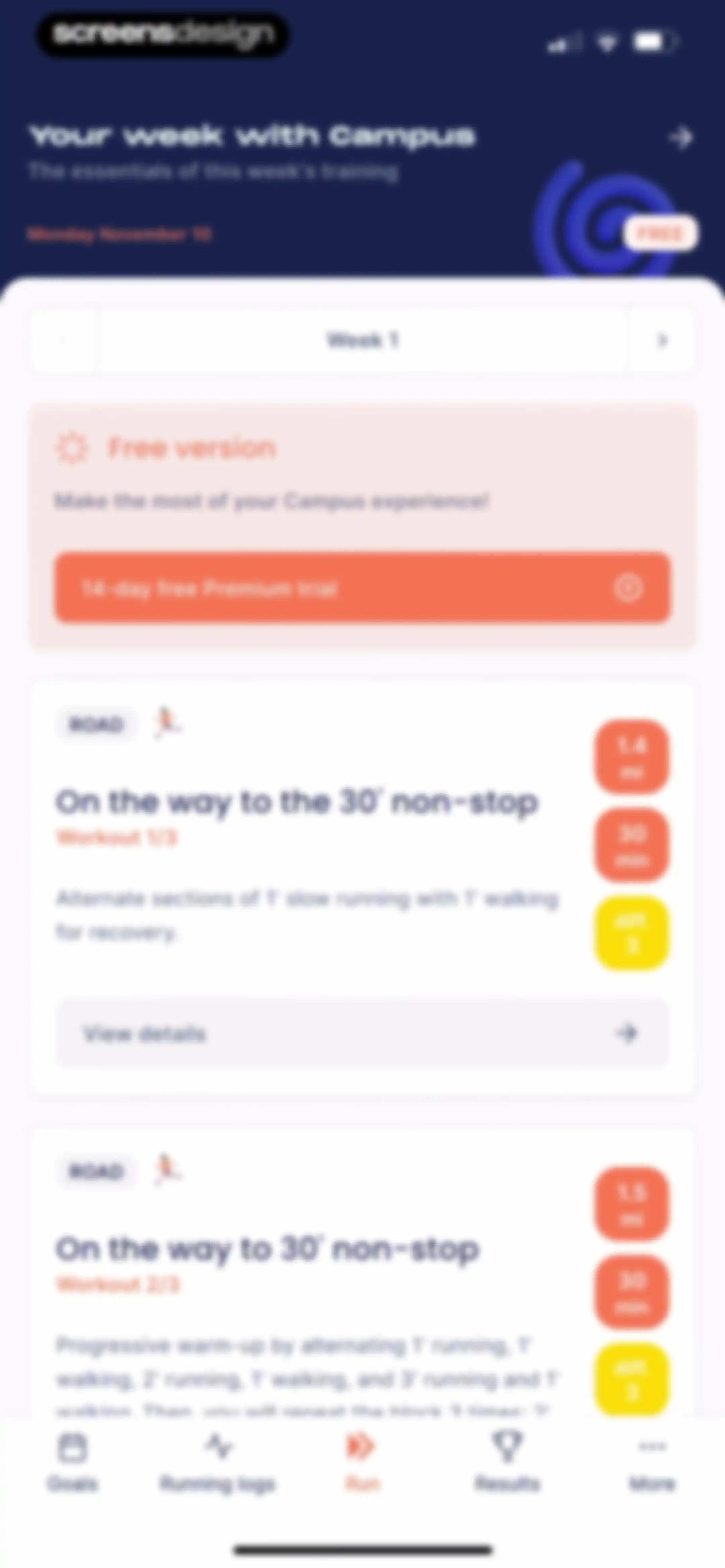 Campus Coach-Running & Trail screen 21