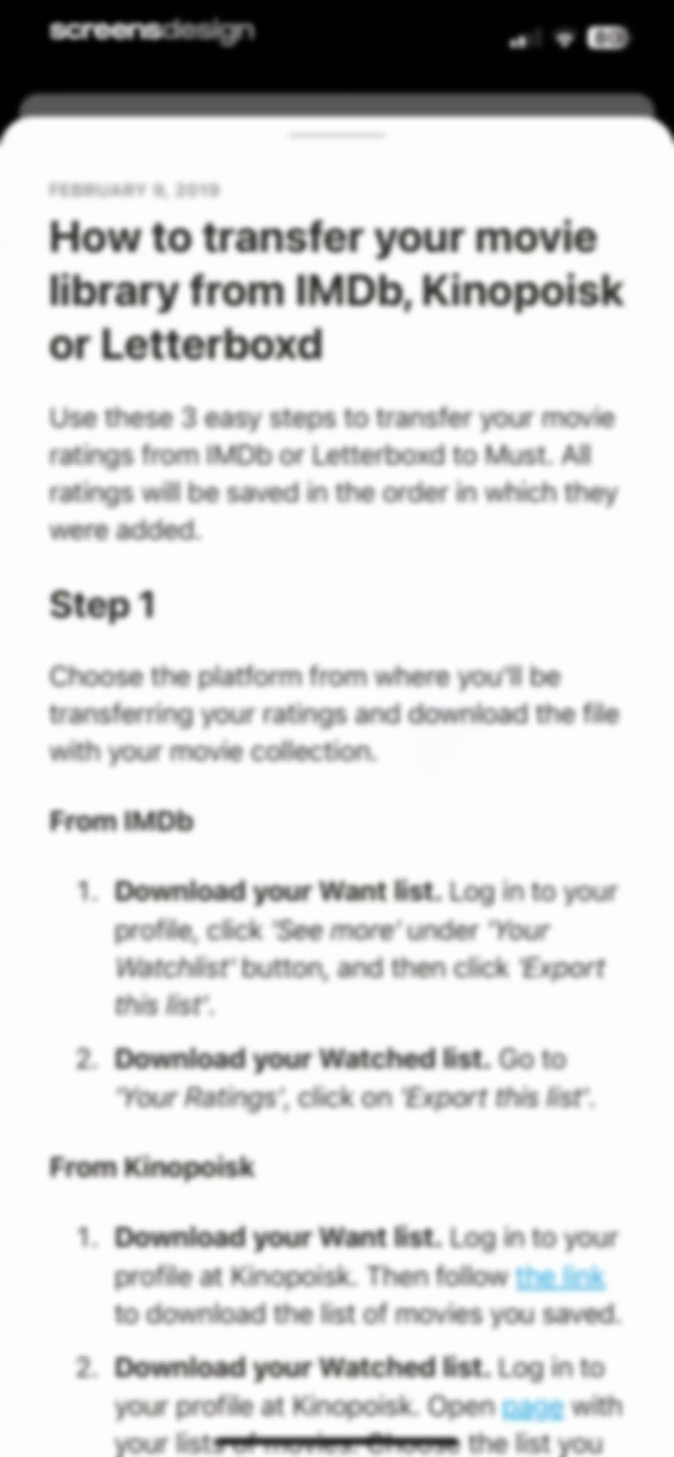 Must for Movies & TV screen 106