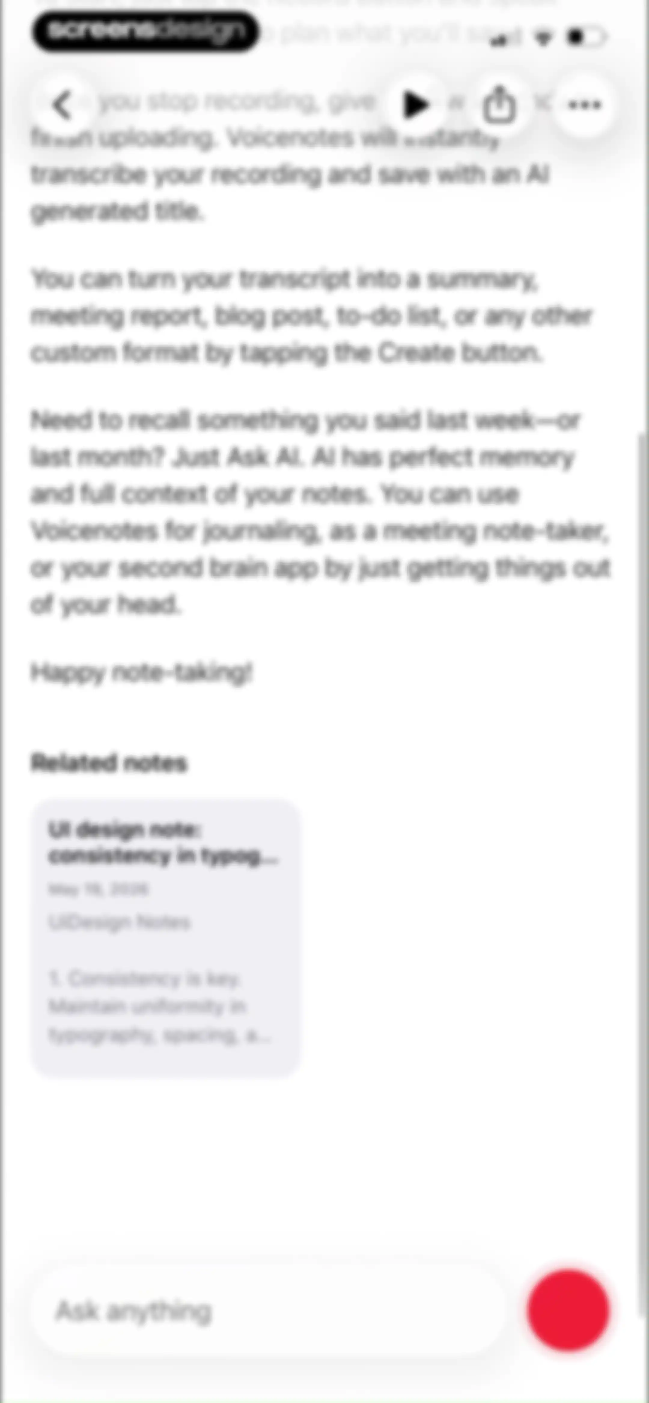 Voicenotes AI Notes & Meetings screen 29