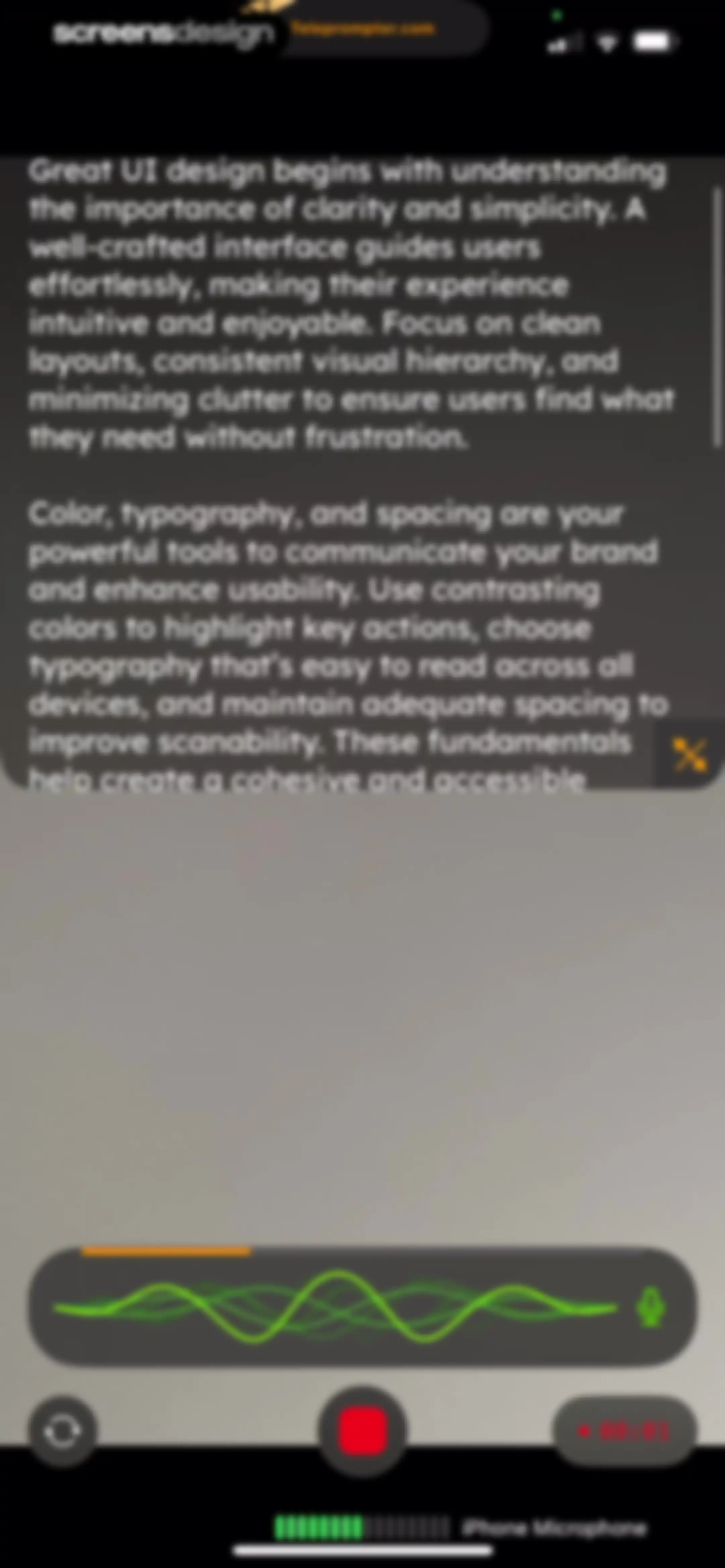 Teleprompter.com screen 41