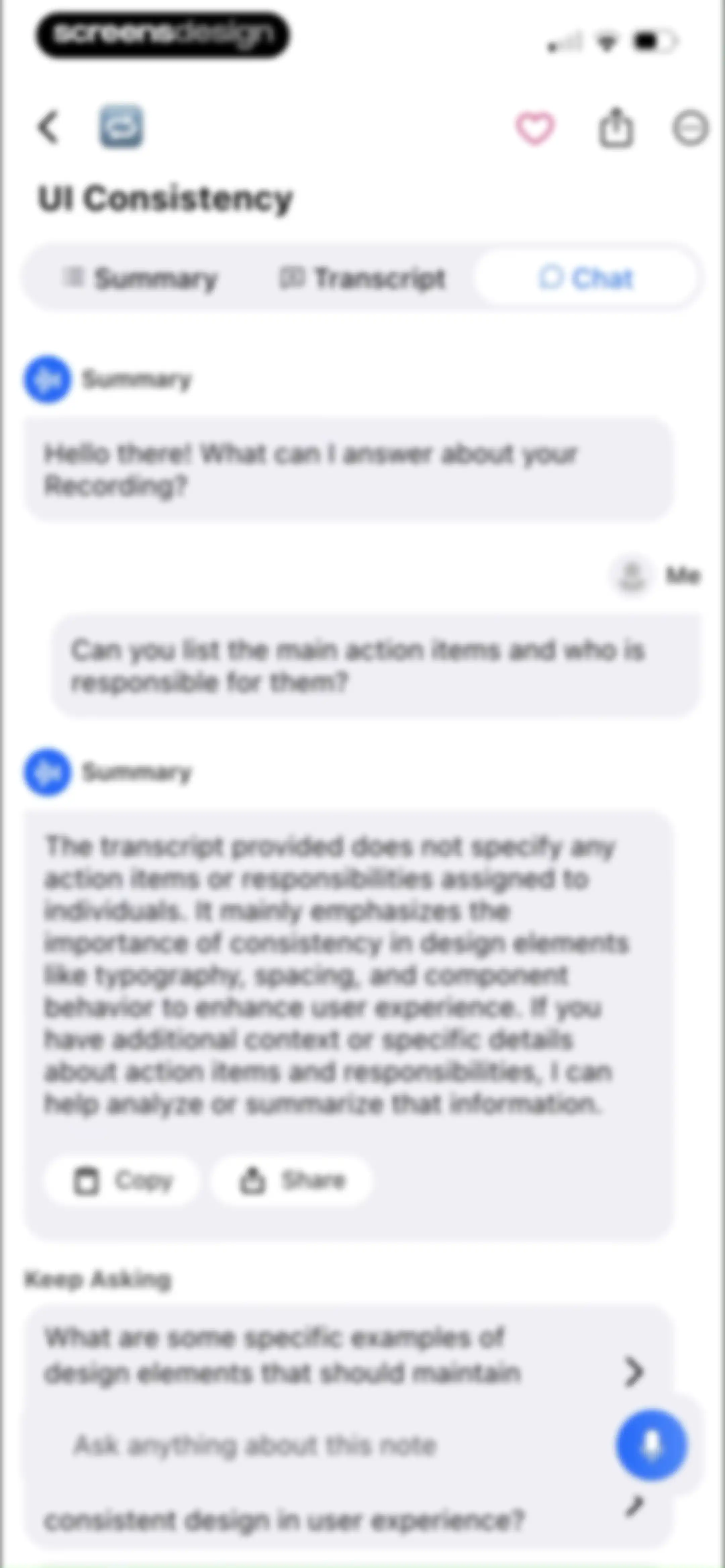Summary - AI Note Taker screen 52