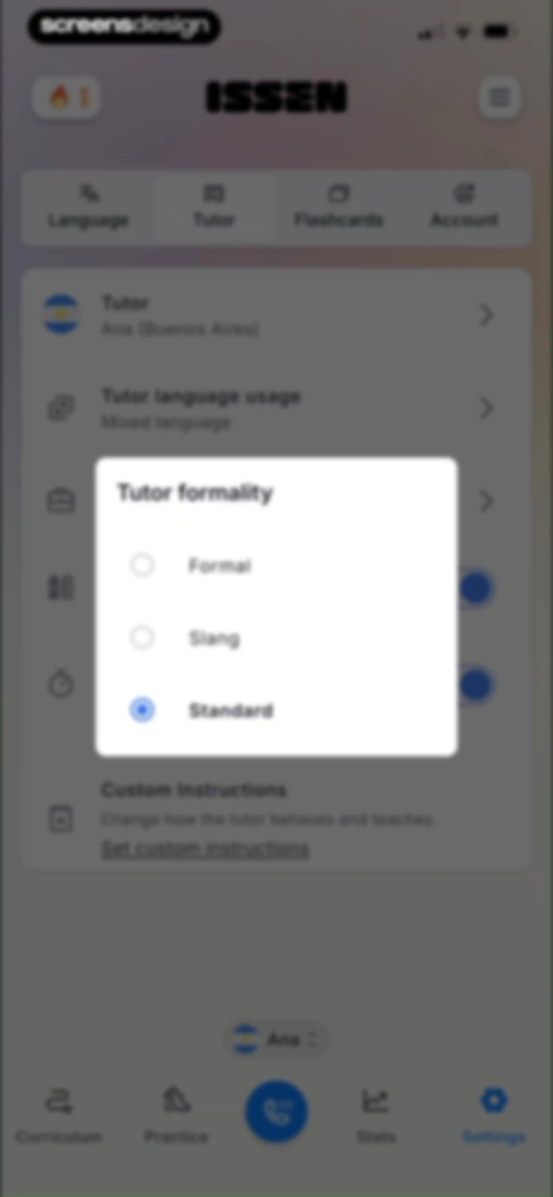 ISSEN - Voice Tutor screen 74