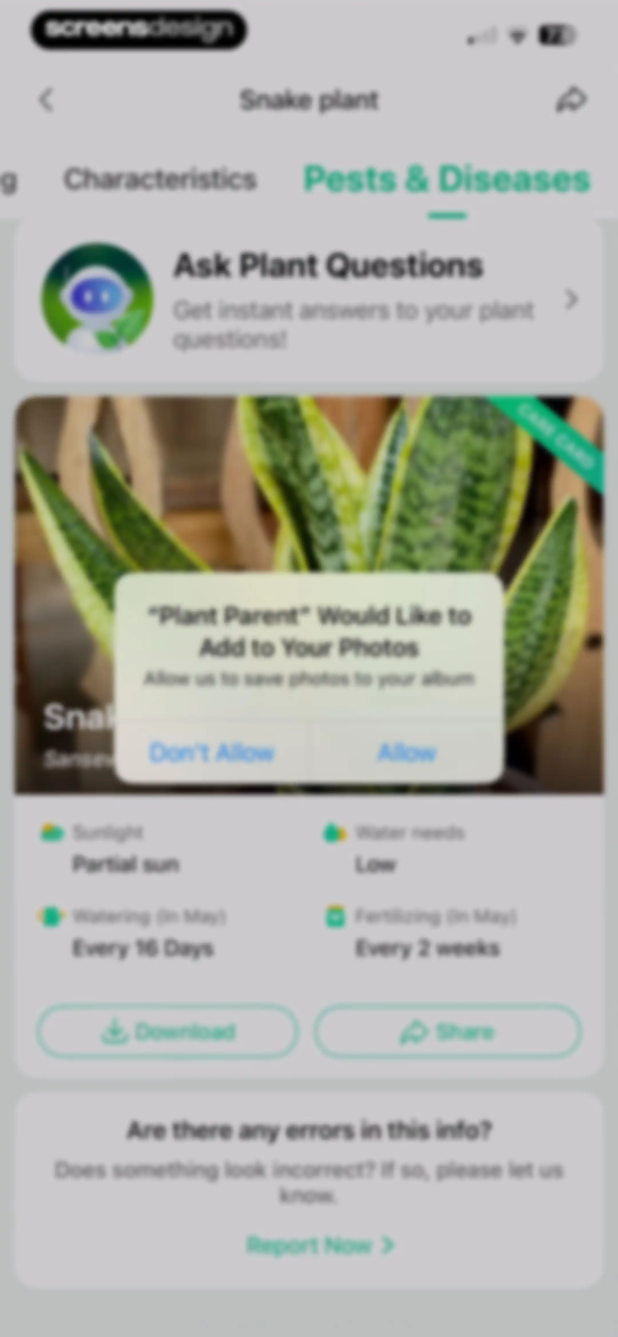 Plant Parent: Plant Care Guide screen 111