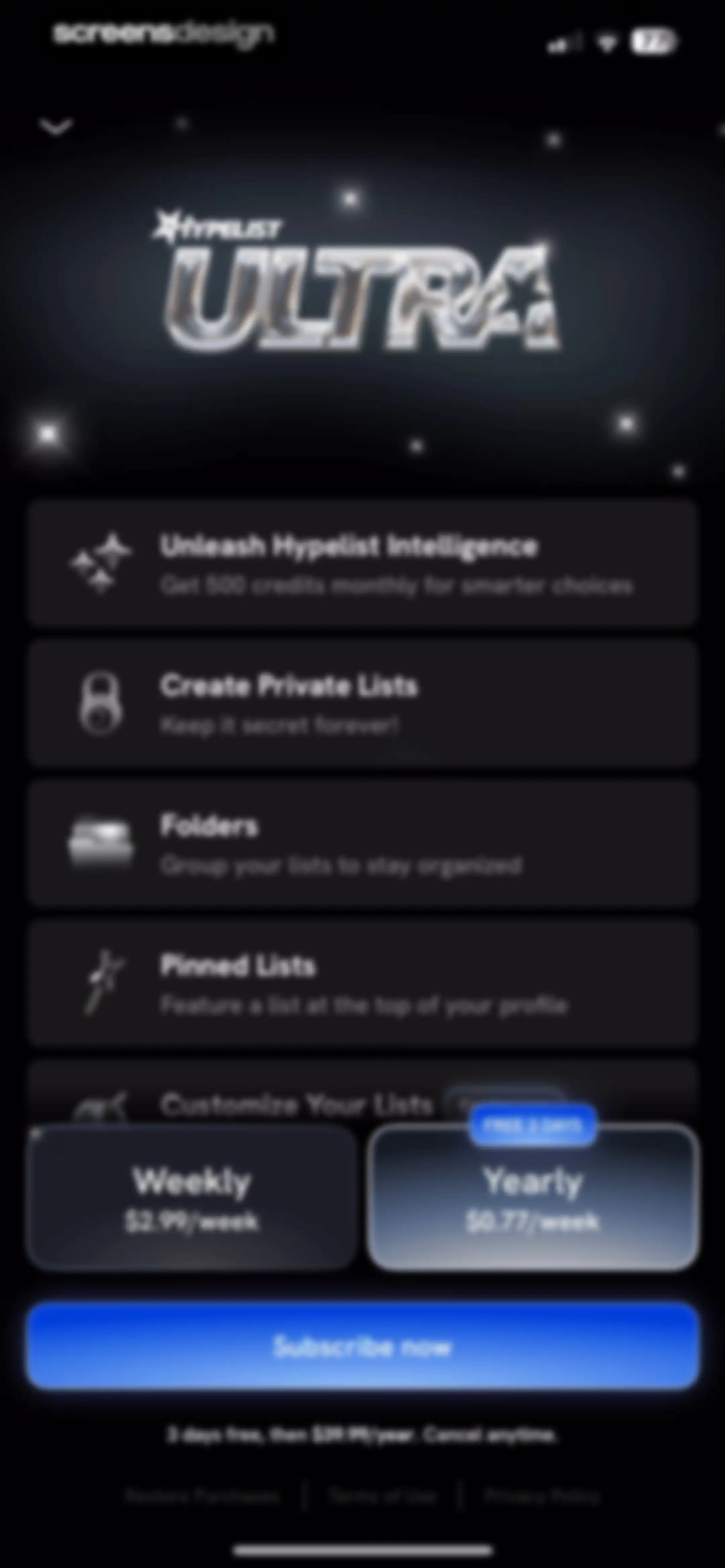 Hypelist: Create & Share Lists screen 31