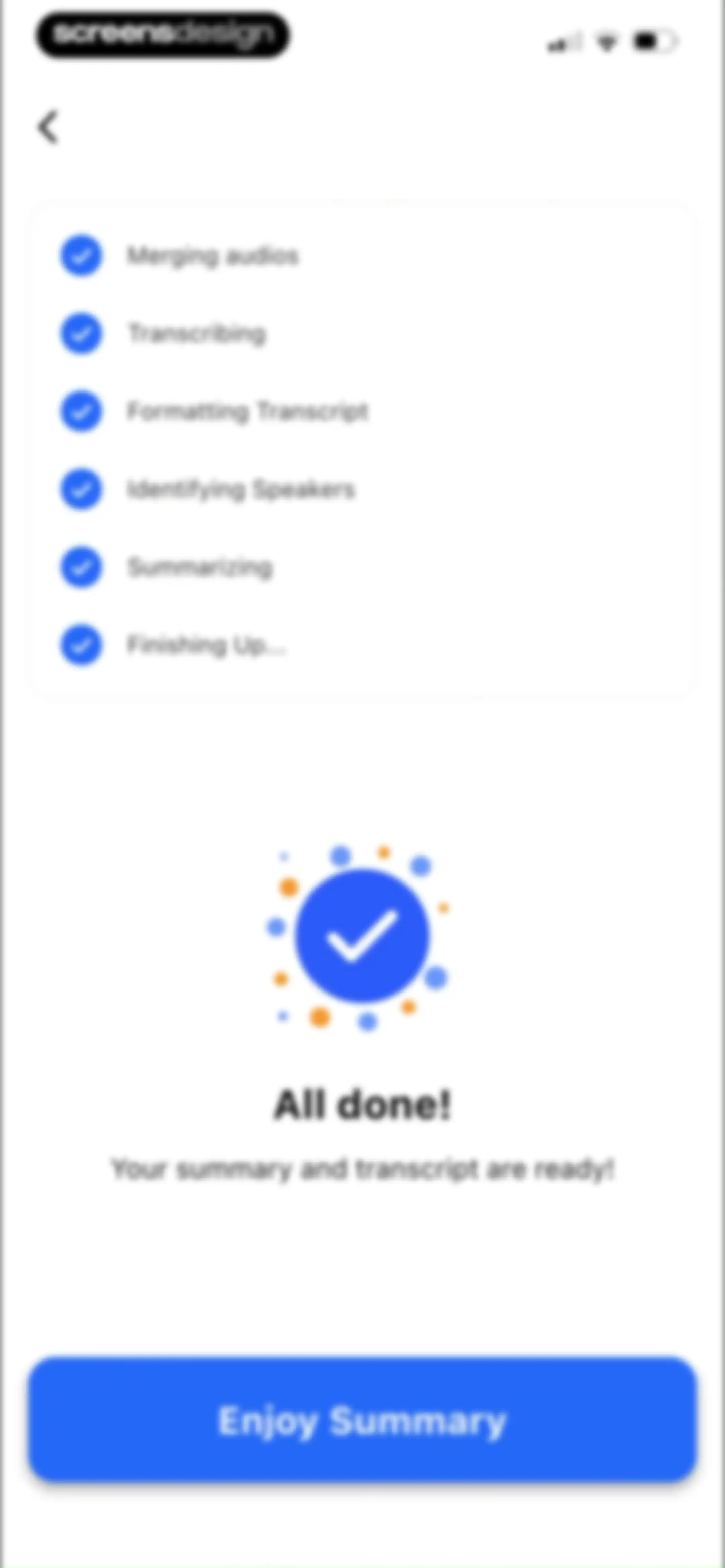 Summary - AI Note Taker screen 76