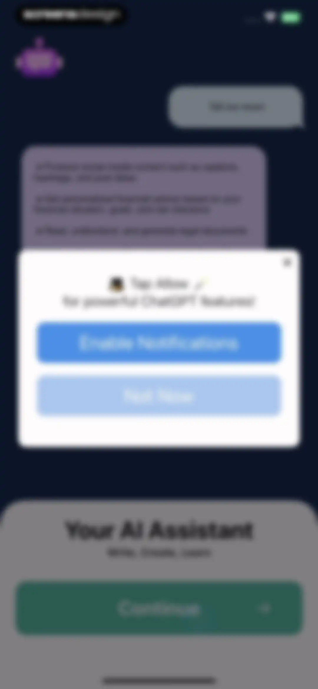 AI Assistant: Images & Writing screen 6