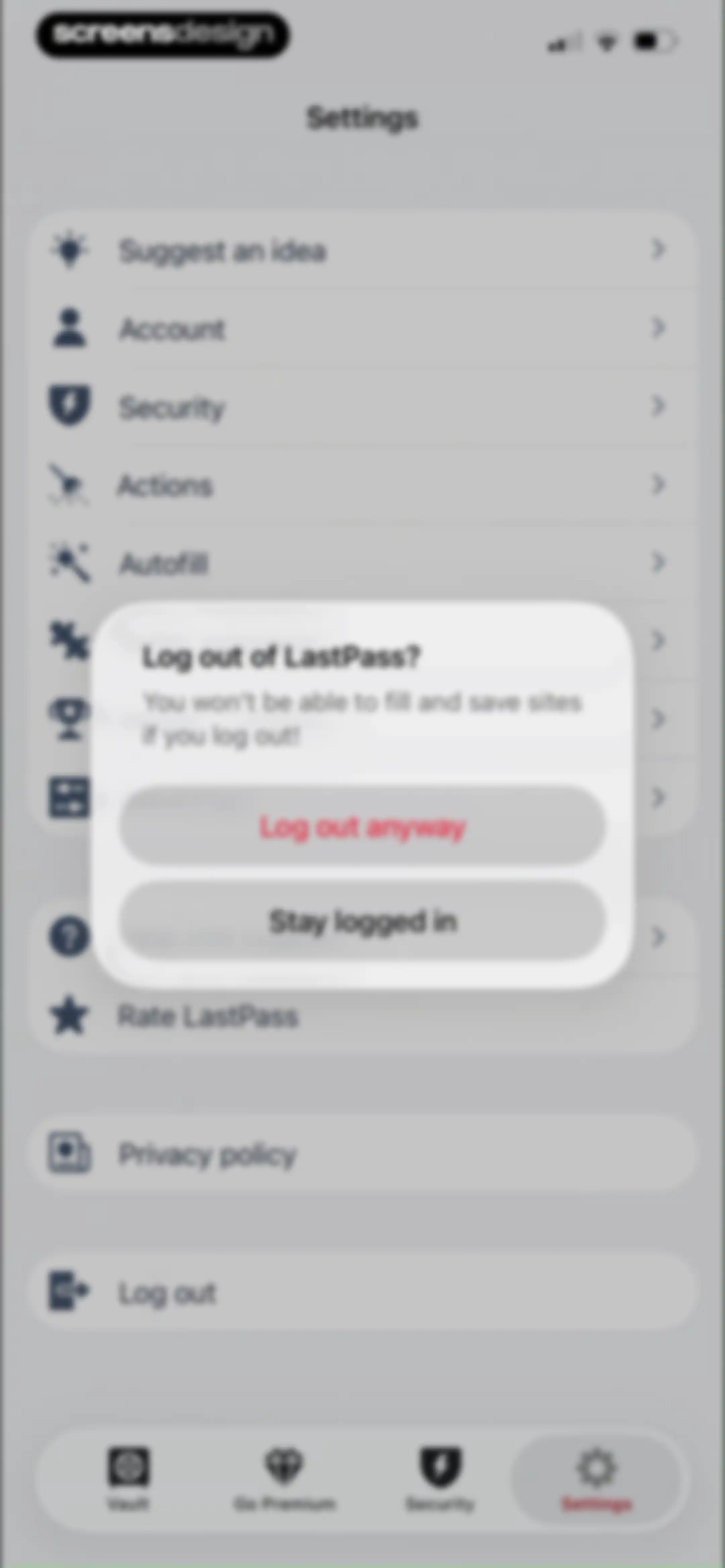 LastPass Password Manager screen 92