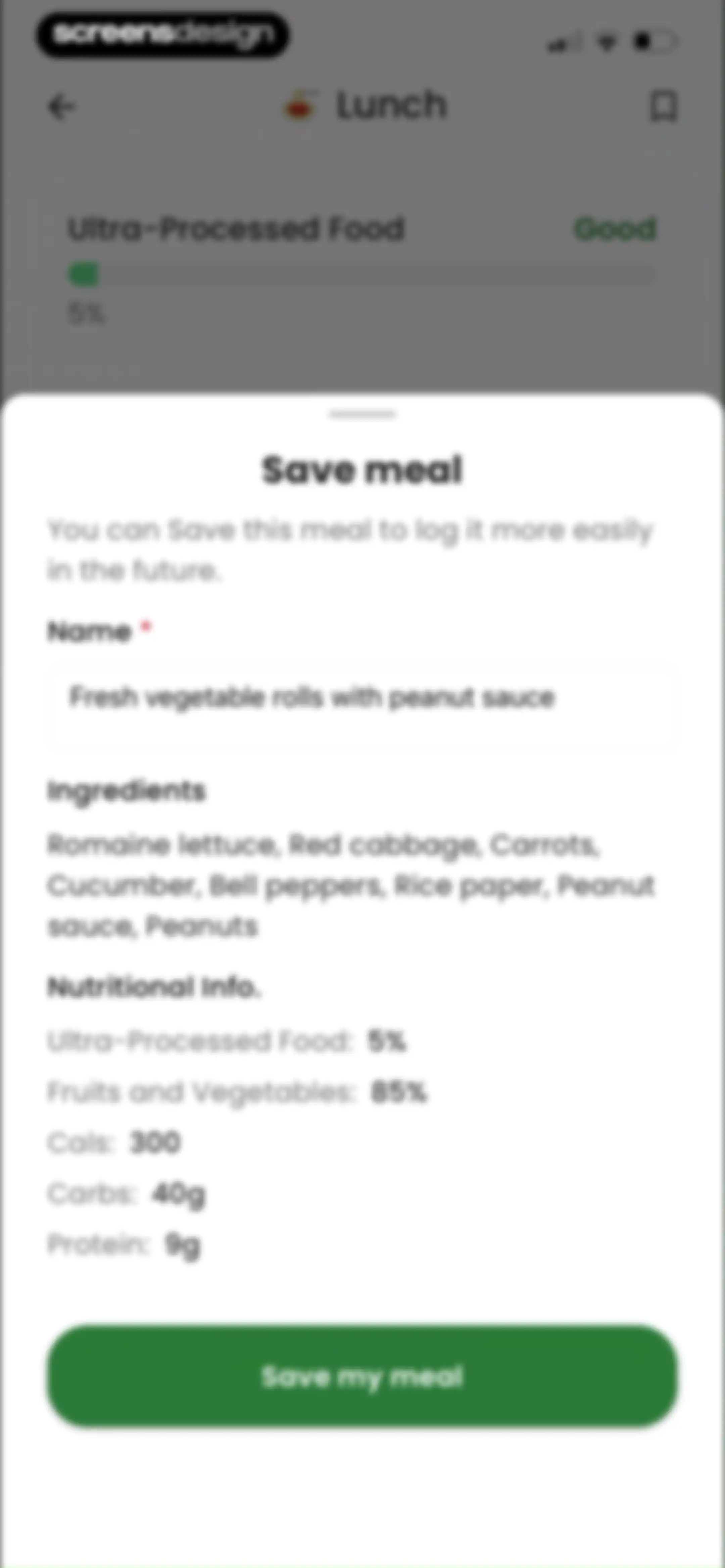Diabetes food tracker - Gococo screen 97