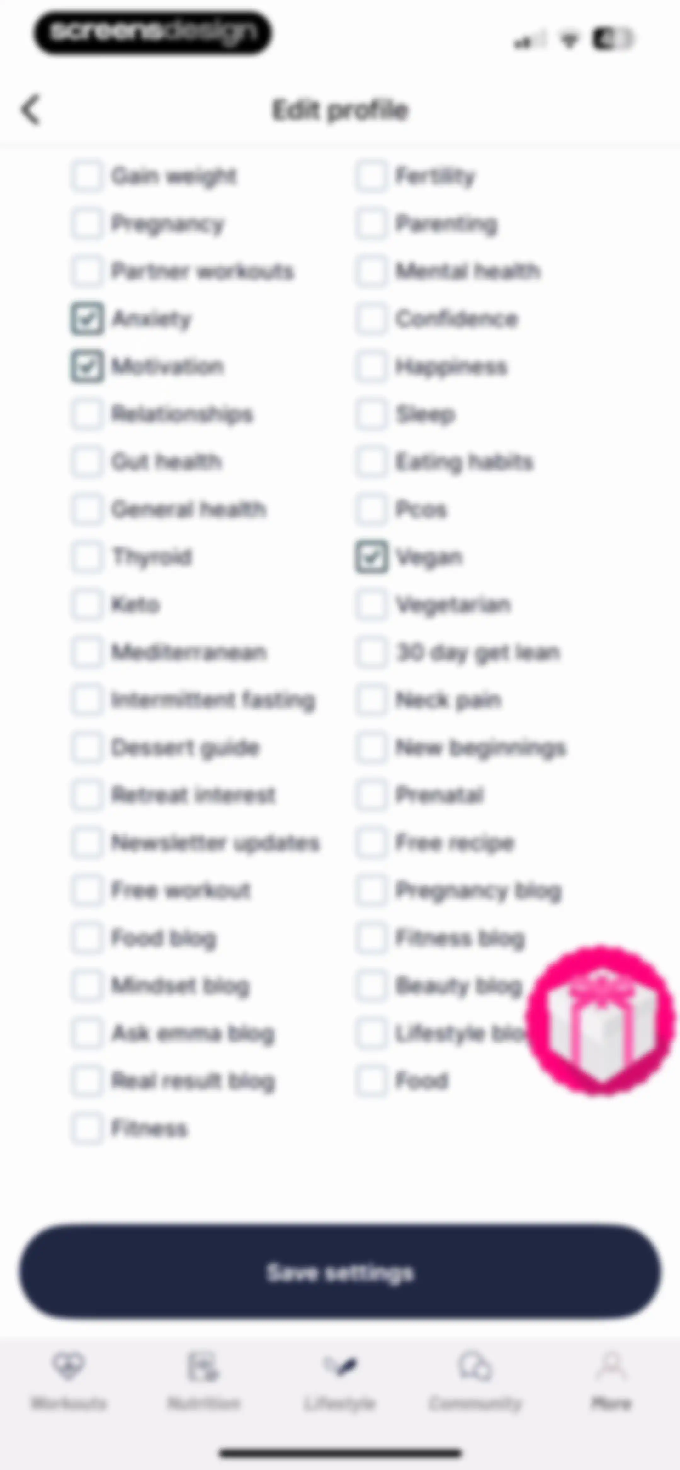 Results Wellness Lifestyle screen 149