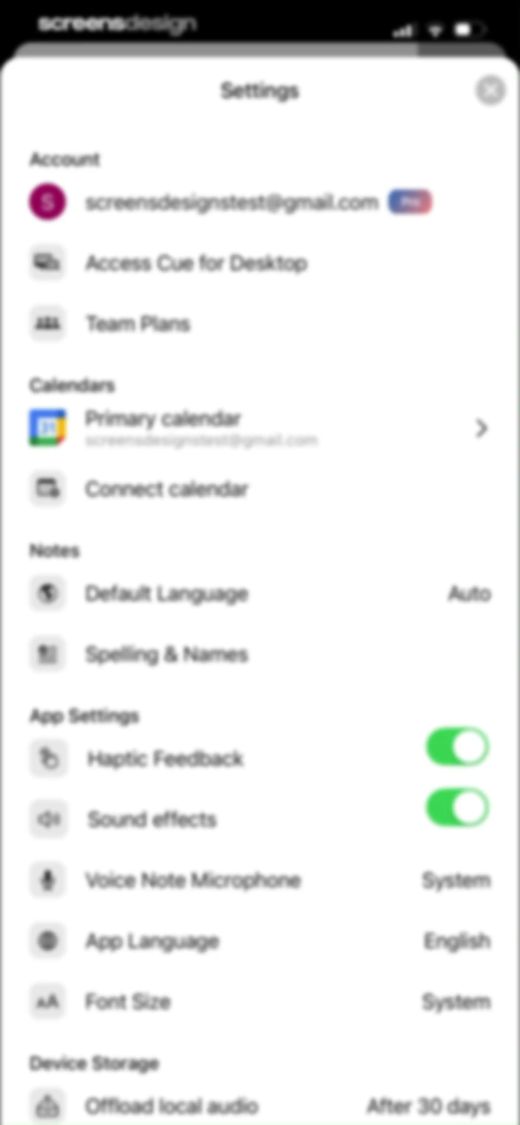 Cue: AI Note Taker & Recorder screen 93
