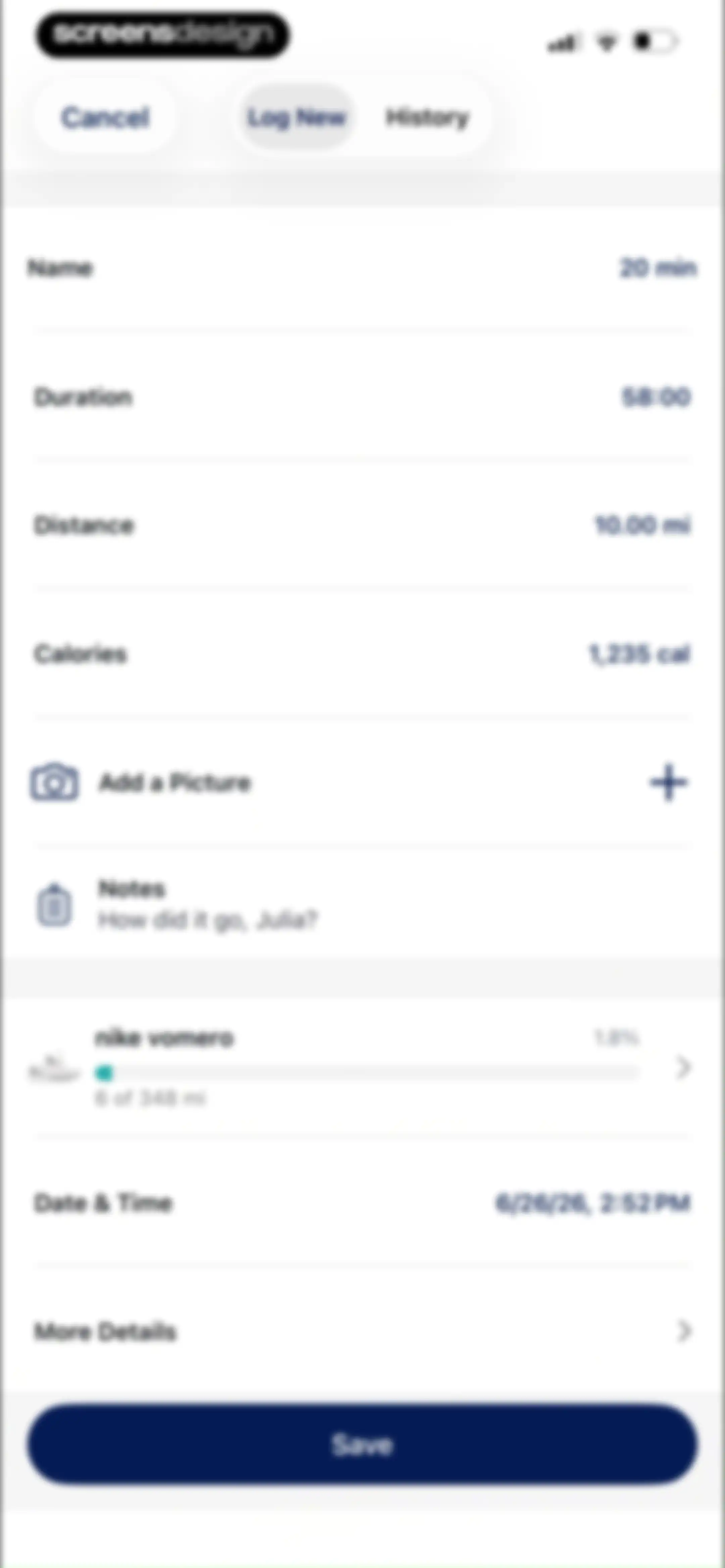 ASICS Runkeeper—Run Tracker screen 190