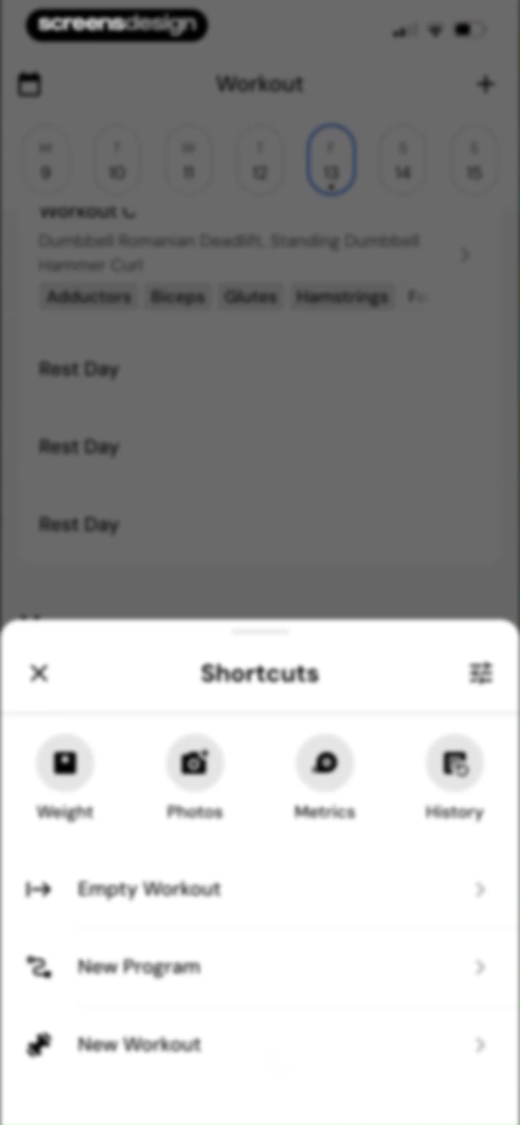 MacroFactor Workouts - Tracker screen 154