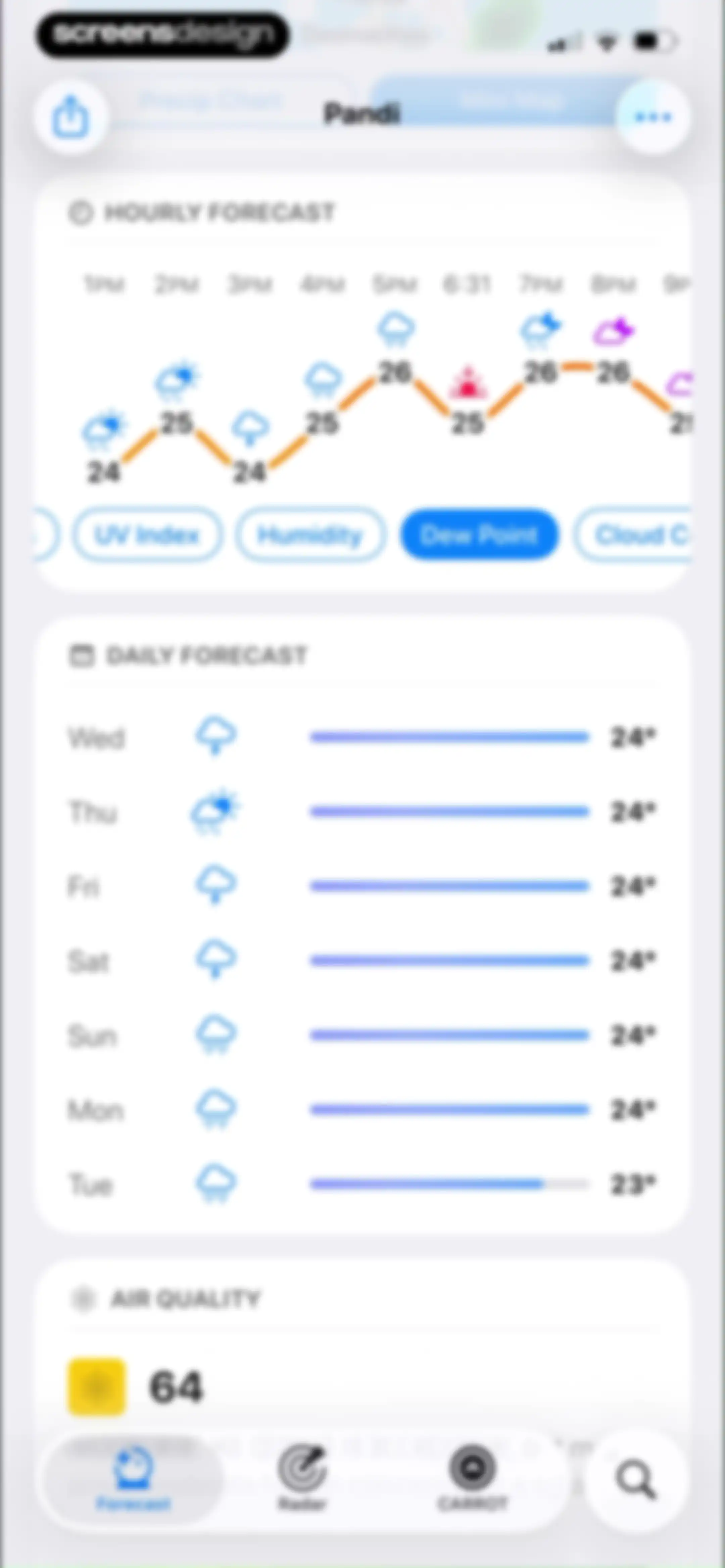 CARROT Weather: Alerts & Radar screen 55